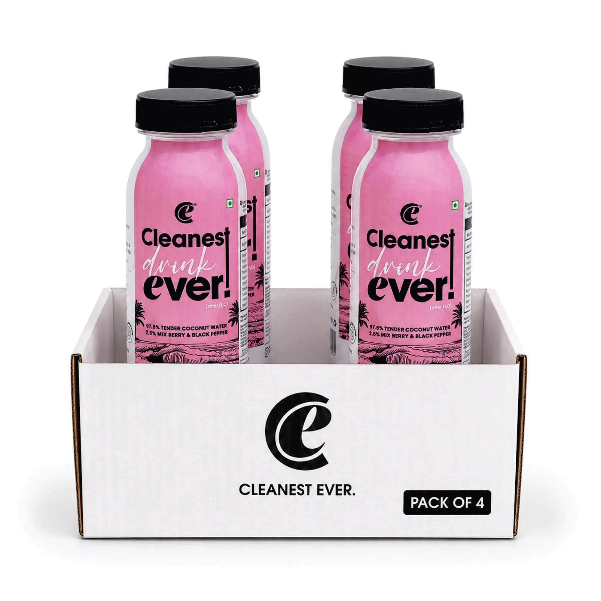 100% Natural Mix Berry Black Pepper Tender Coconut Water - 200ml, Pack of 4 (No Added Sugar, No Preservatives)