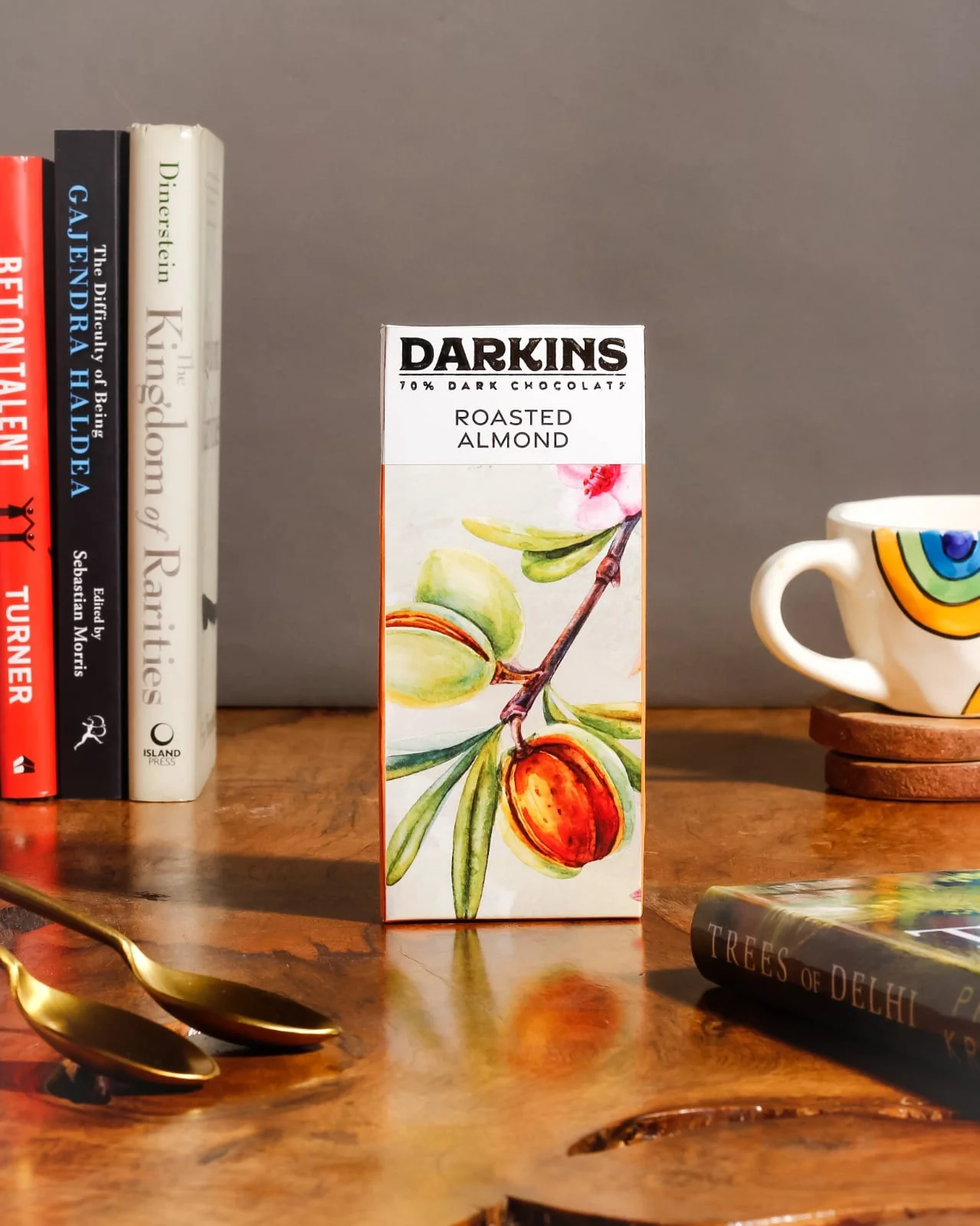 70% Dark Chocolate with Roasted Almonds, 50g