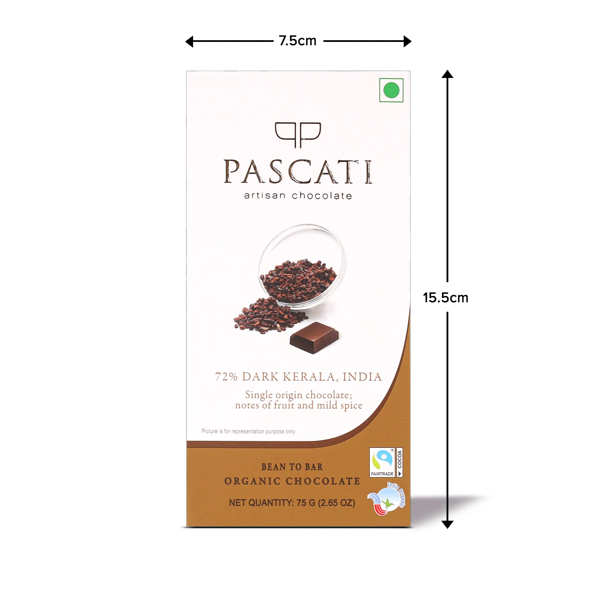 72% Dark India Organic Chocolate, 75g [Pack of 2] - Image 4