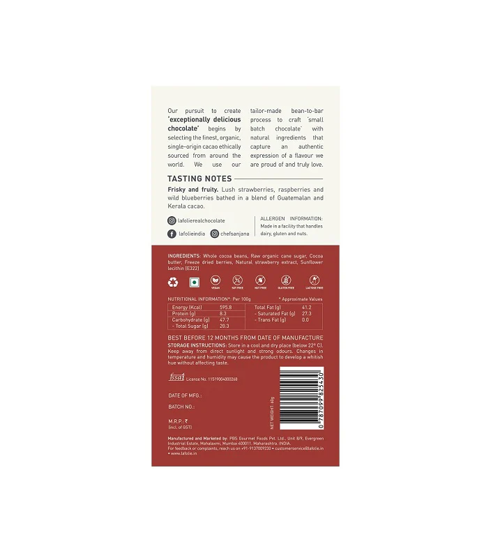 72% The Berry Good Bar Chocolate, 60g - Image 4