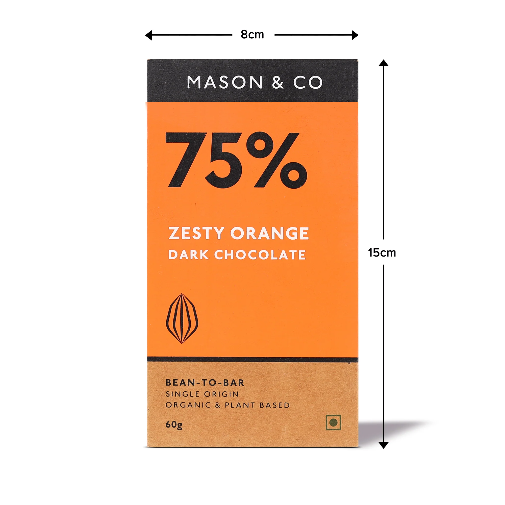 75% Zesty Orange Dark Organic Exotic Artisanal Chocolate, 60g - Image 4