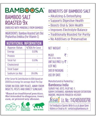 Bamboosa 9x Bamboo Roasted Salt, 500g (Mineral-Rich | Alkaline Salt | Cooking & Wellness) - Image 2