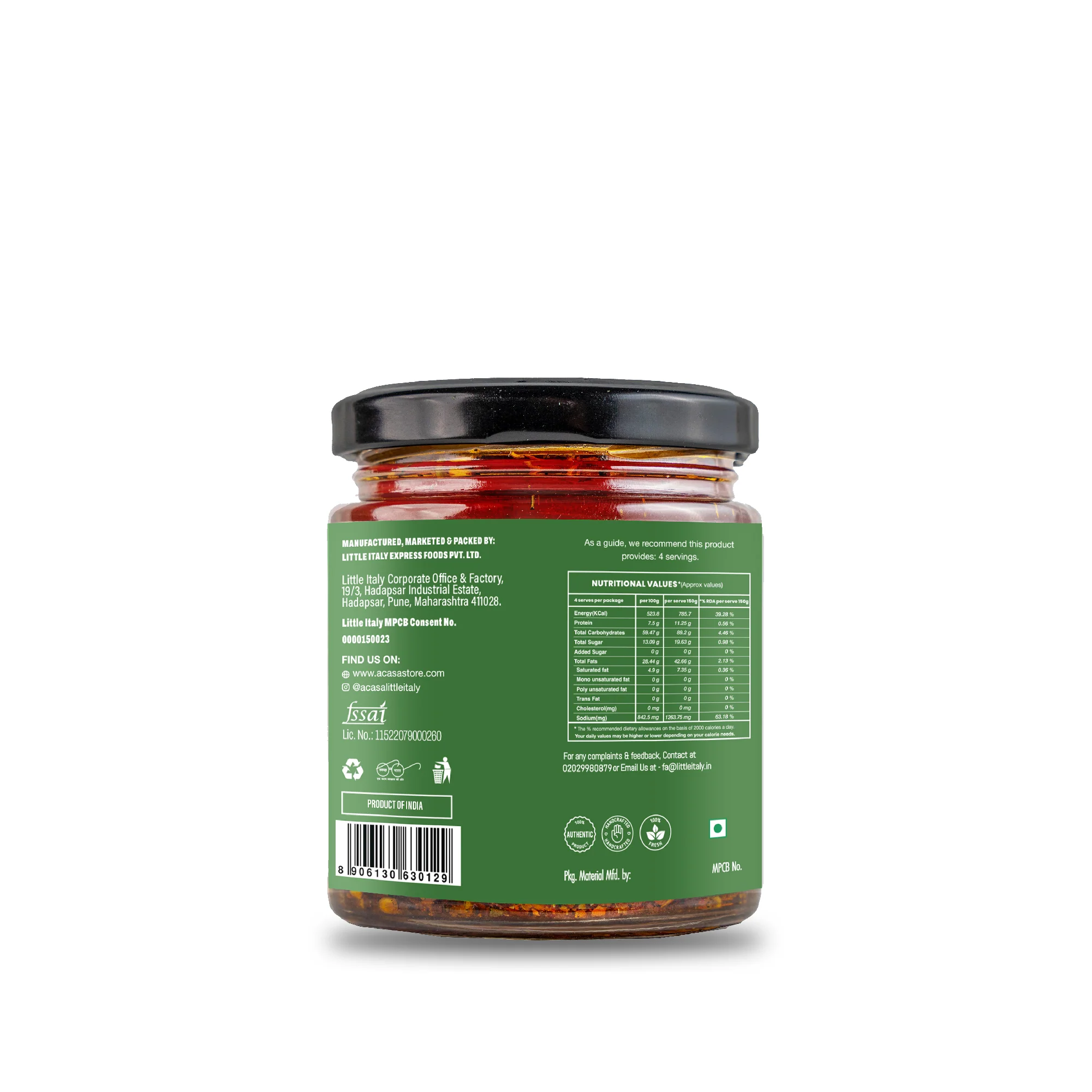 Aglio Olio Sauce by Little Italy, 200ml - Image 3