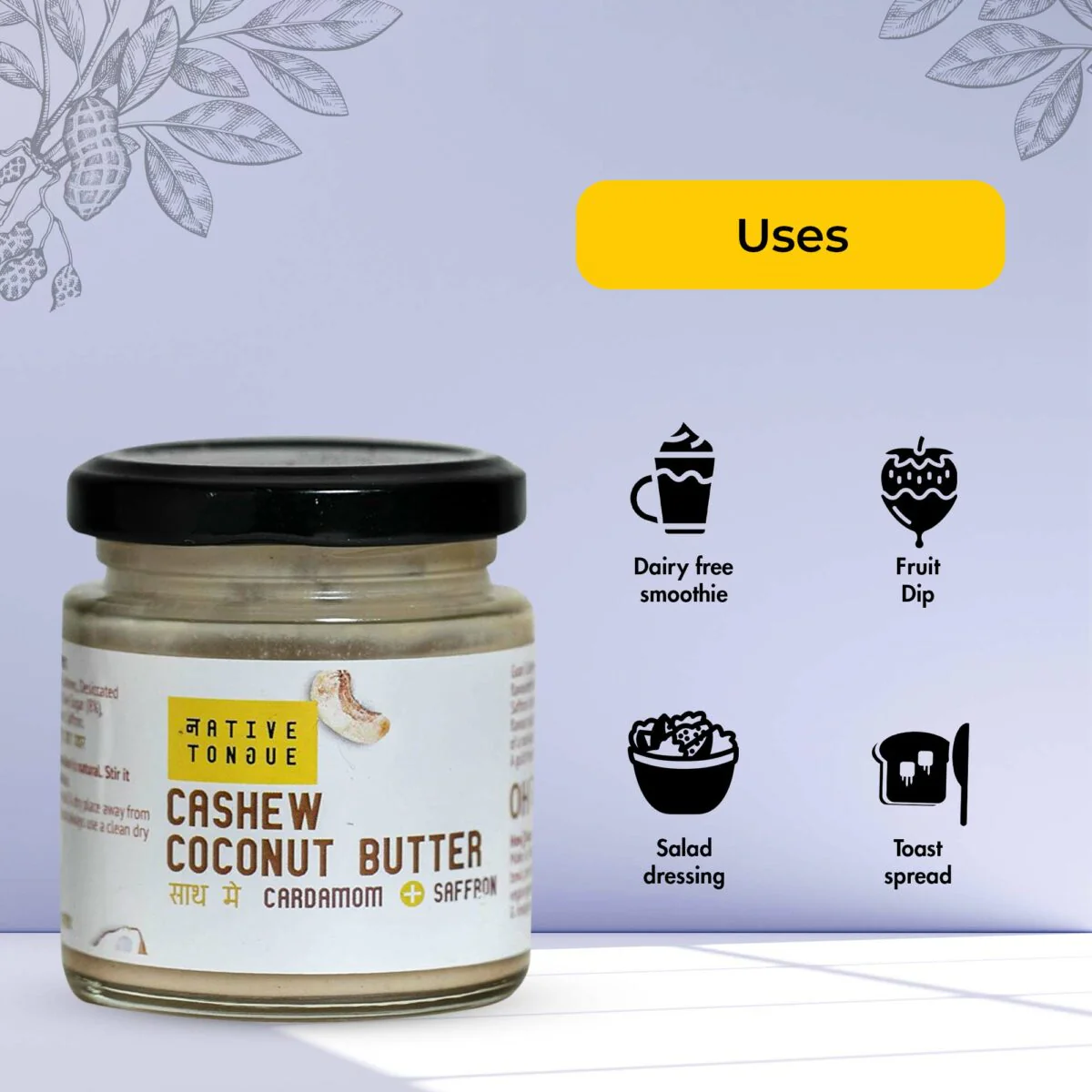 Cashew Coconut Butter with Saffron and Cardamom, 200g - Image 5