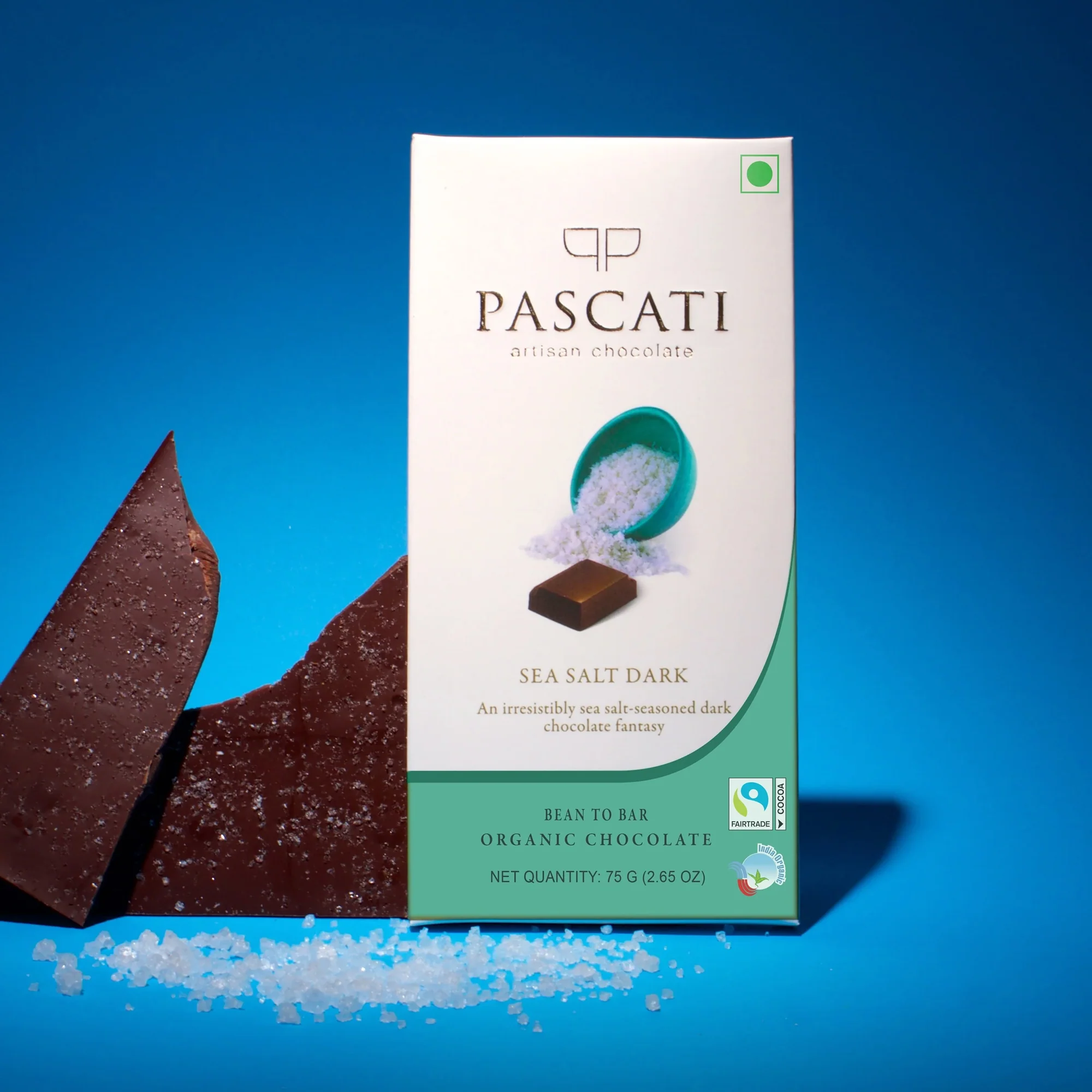 Chocolate Sea Salt Dark India Organic Chocolate, 75g [Pack of 2] - Image 4