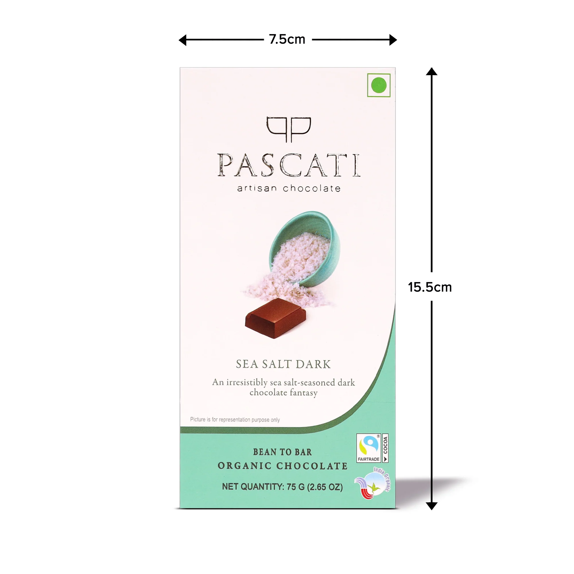 Chocolate Sea Salt Dark India Organic Chocolate, 75g [Pack of 2] - Image 5