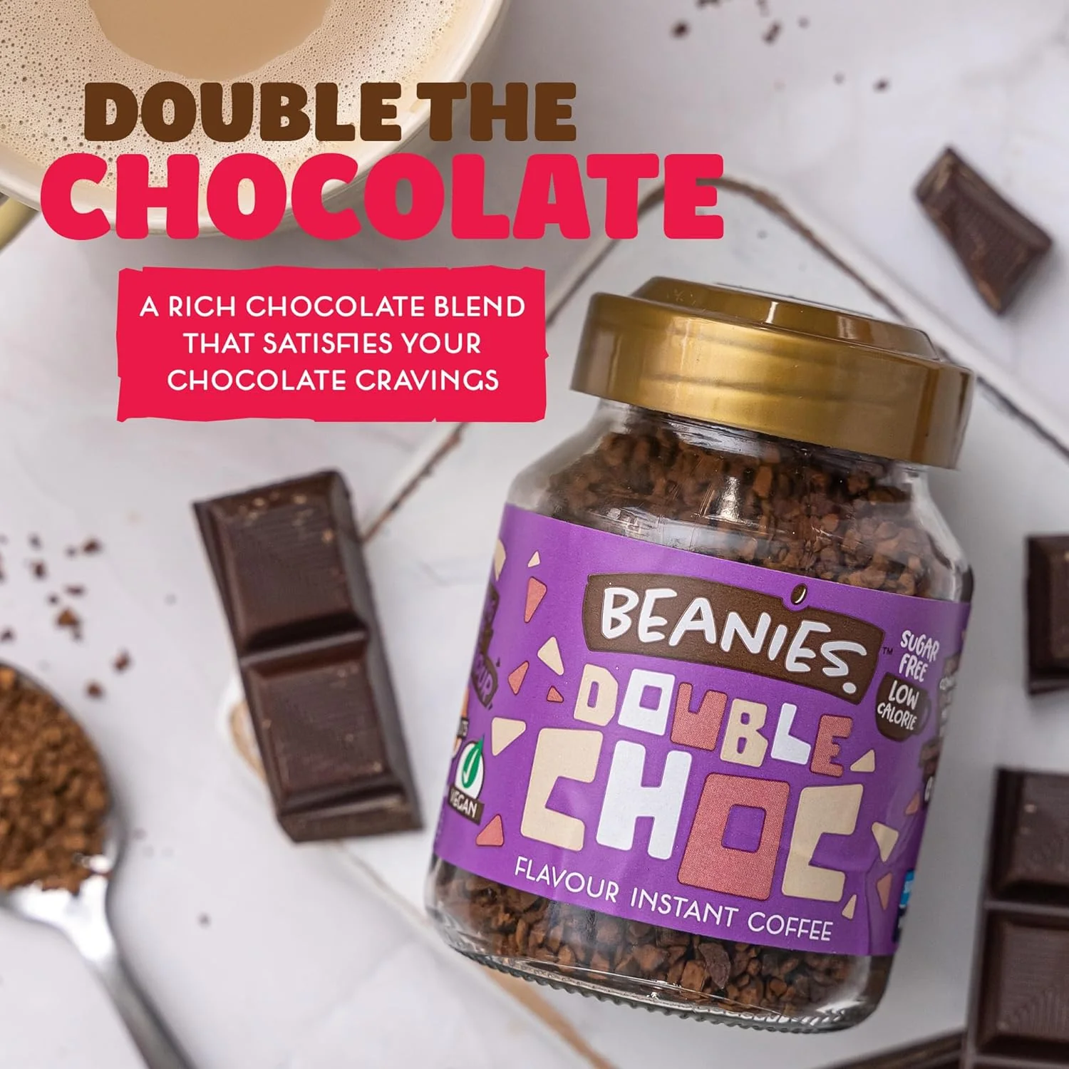 Double Chocolate Flavour Coffee, 50g - Image 3