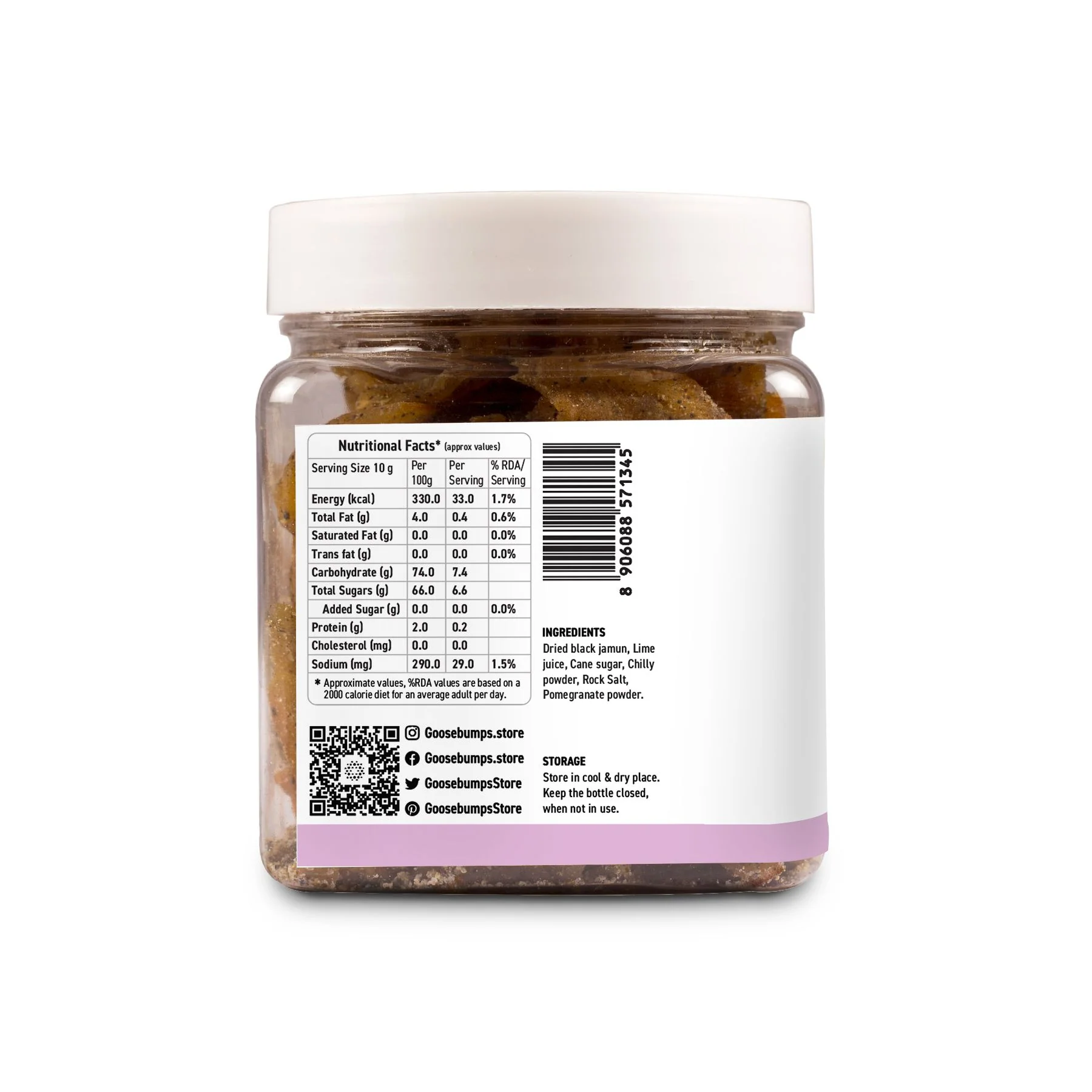 Goosebumps Masala Kala Jamun | Indian BlackBerry | Dehydrated Fruit | Dried Jamun Strips | Chatpata Dried Fruits Healthy Snack for Kids and Adults | 150 GMS - Image 2