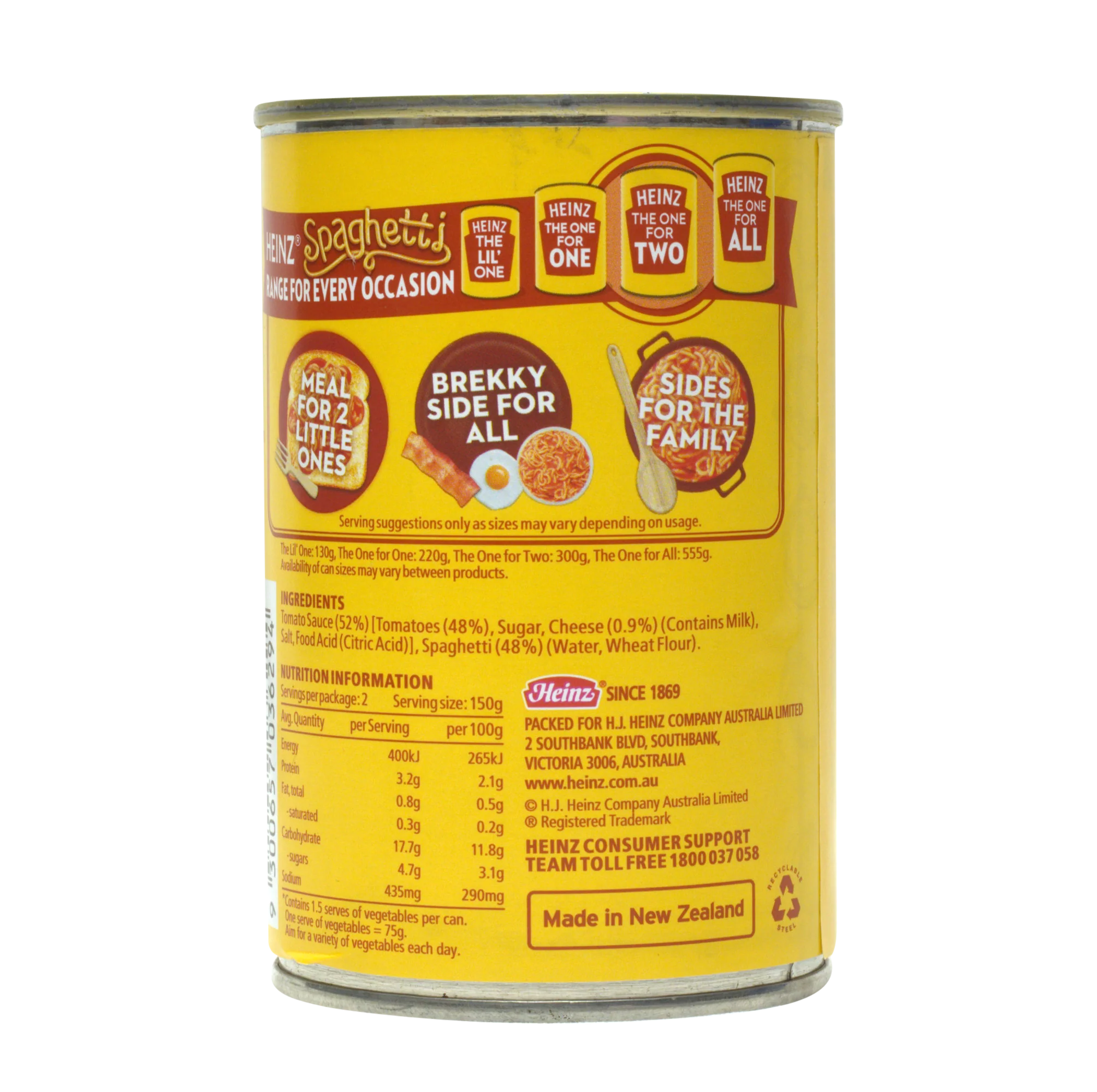 Heinz Cheesy Spaghetti, 300g (In Tomato Sauce, Ready-to-Eat Pasta with Cheese) - Image 3