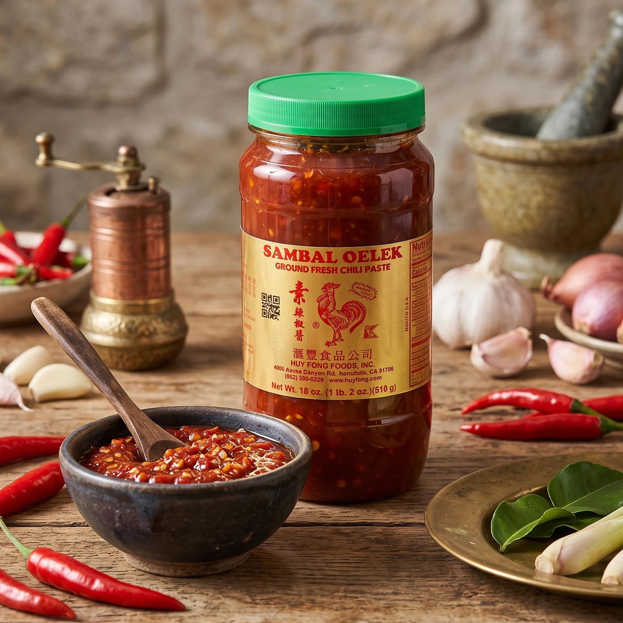 Huy Fong Sambal Oelek Chili Paste, 510g (Authentic Indonesian-Style Hot Chili Condiment & Cooking Paste) - Image 4