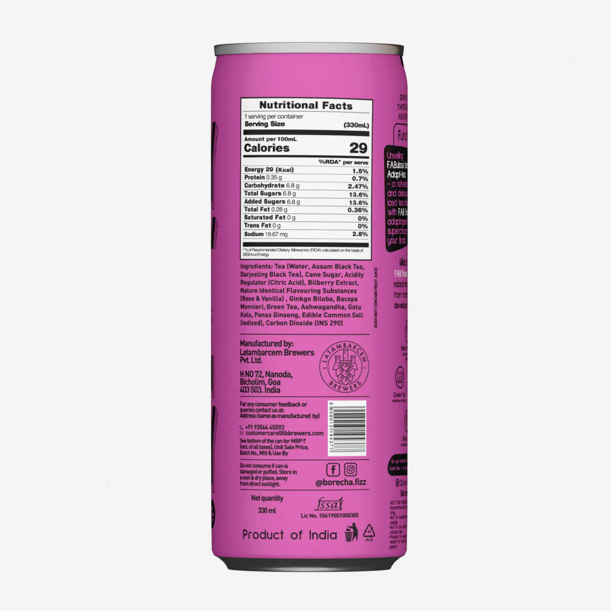 ICEY Rose Vanilla Sparkling Iced Tea, 330ml - Image 3