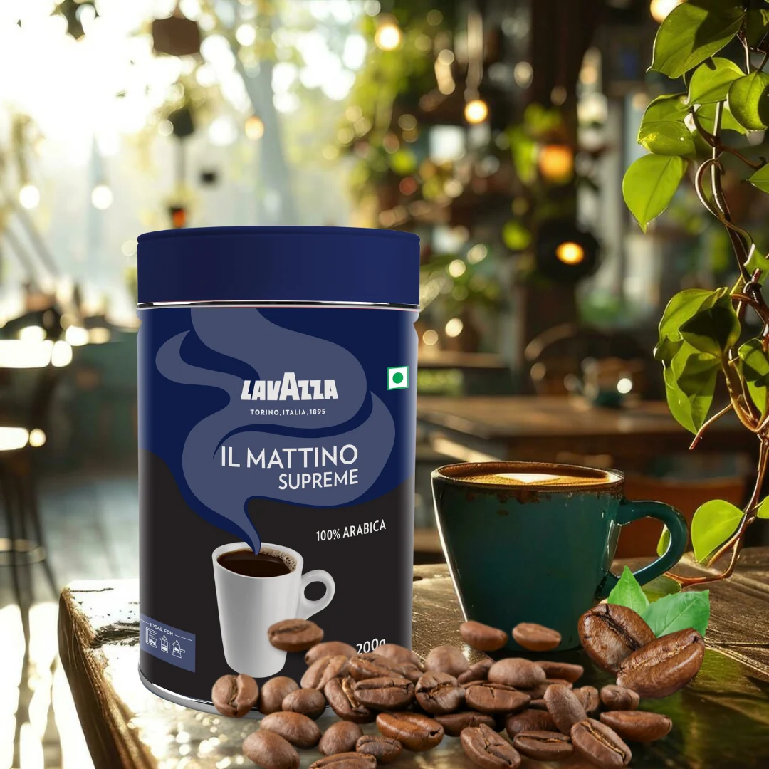 Il Mattino Supreme |Pure Ground Coffee | Premium Arabica | Medium Roast | Notes of Nuts & Dried Fruits | Intensity 5 | 200g Tin - Image 8