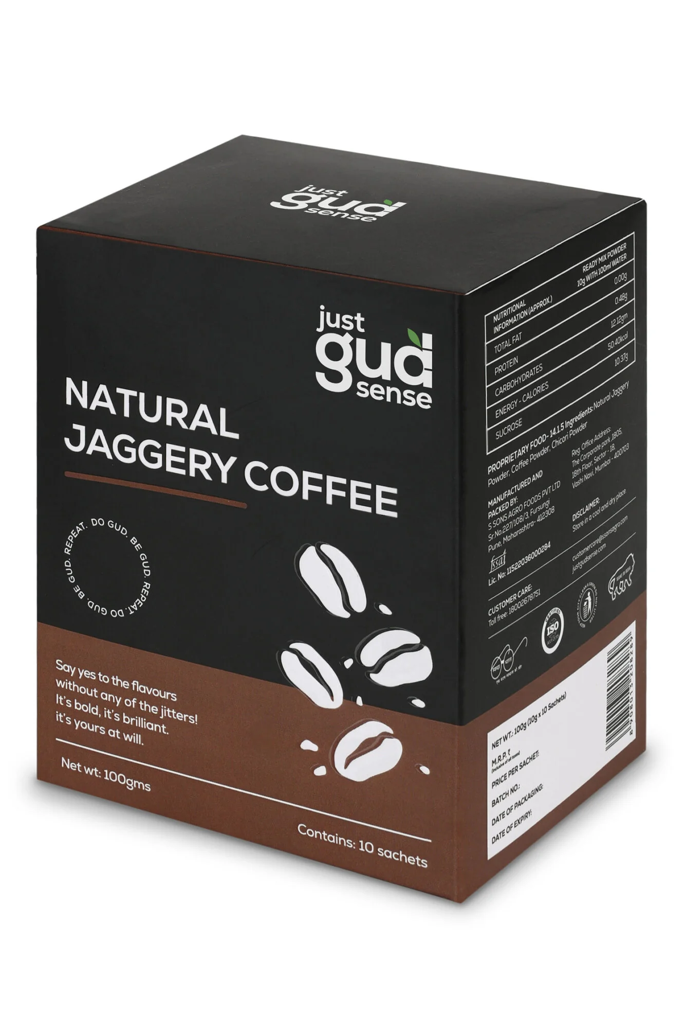 Jaggery Coffee Premix, 100g (10 sachets of 10 grams each)