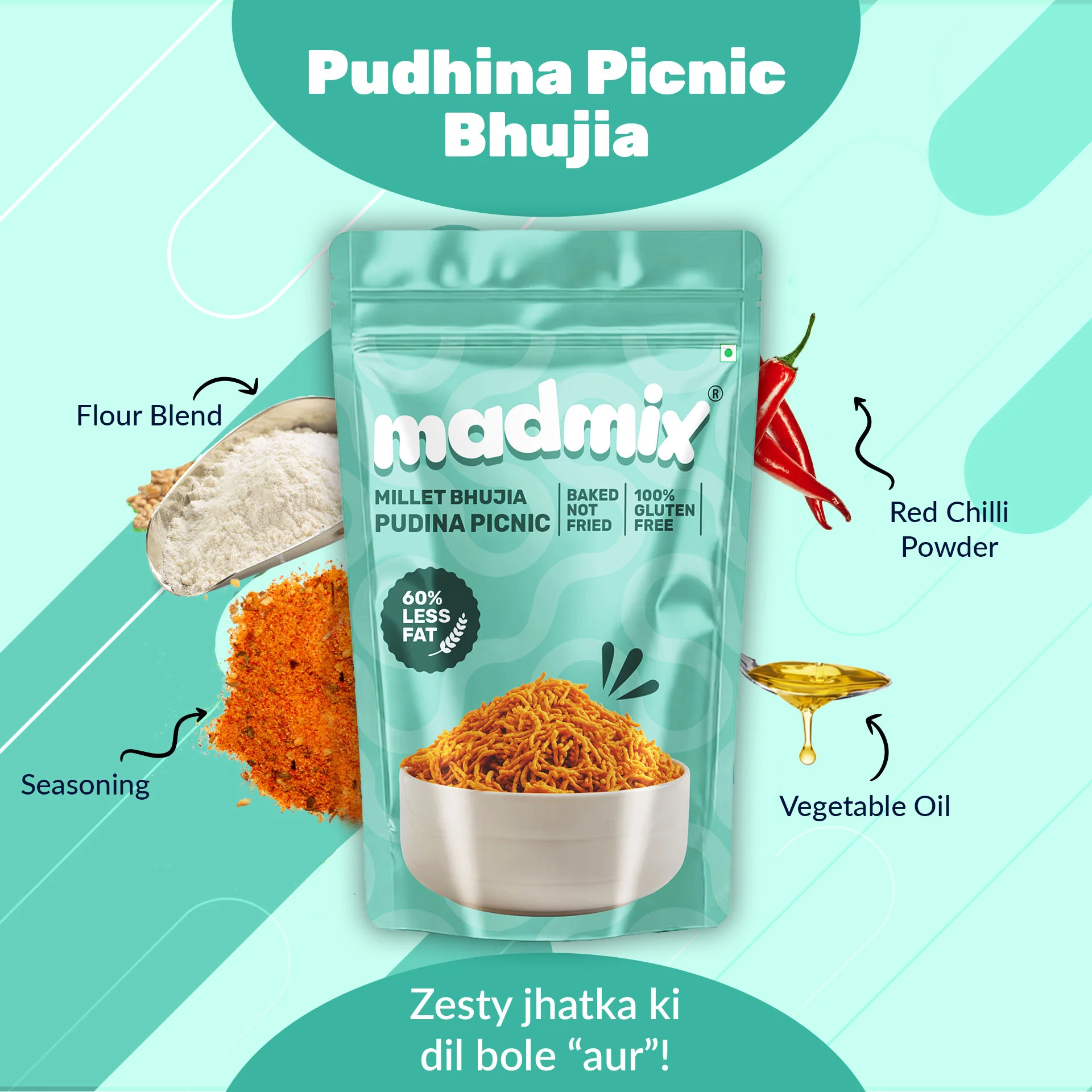 Jowar Bhujia Pudina Picnic, 125g - Image 3