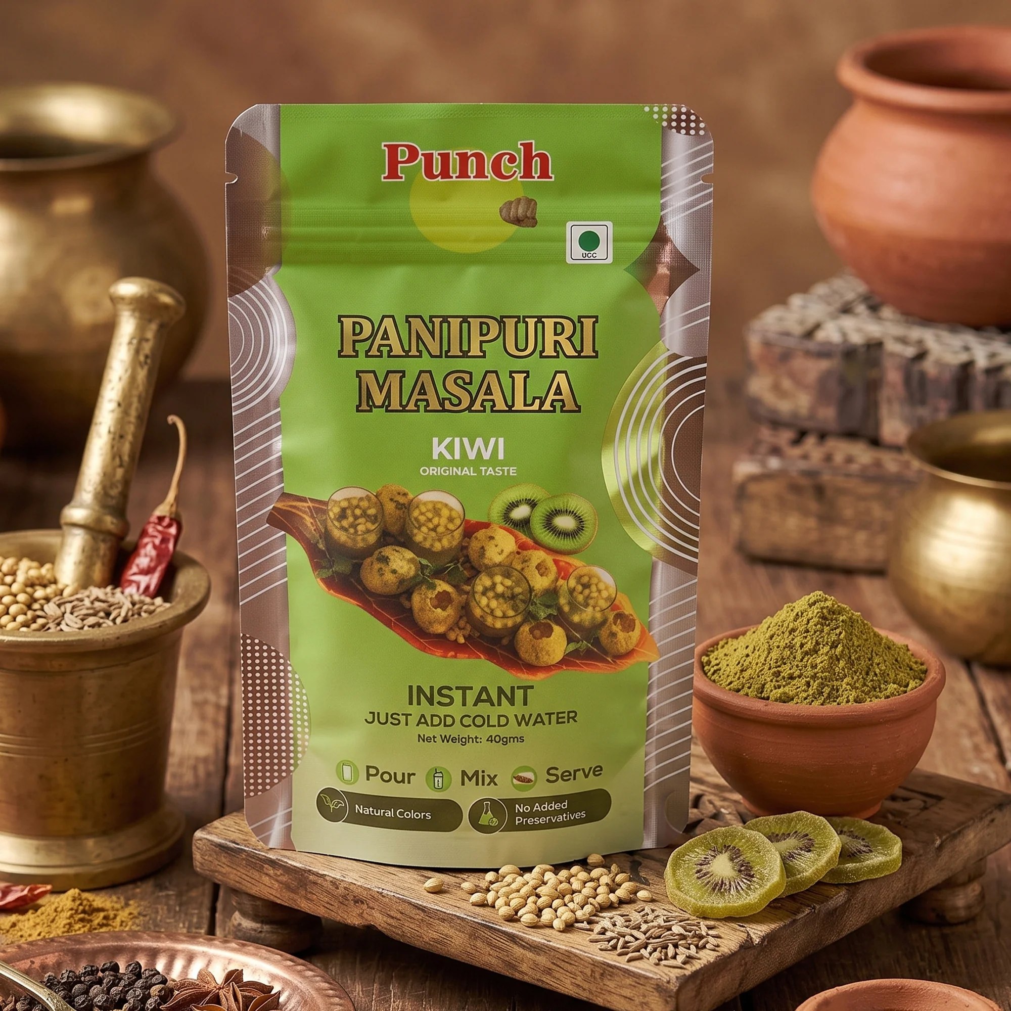 Kiwi Panipuri Masala, 40g (Instant Pani Puri Masala Mix | Tangy & Refreshing Kiwi Flavour | Just Add Water | No Added Preservatives) - Image 3