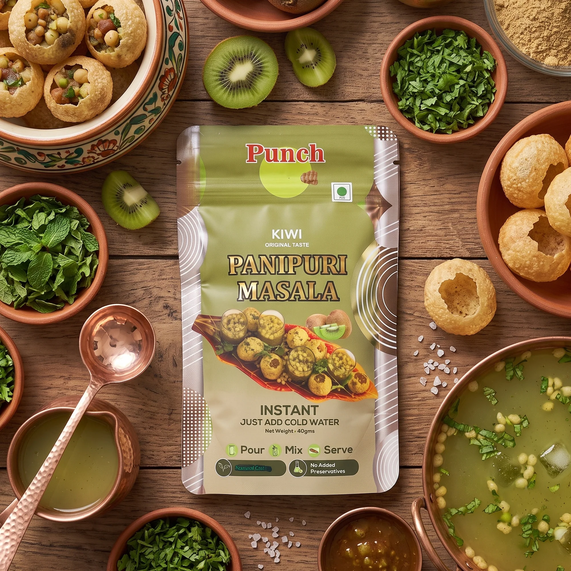 Kiwi Panipuri Masala, 40g (Instant Pani Puri Masala Mix | Tangy & Refreshing Kiwi Flavour | Just Add Water | No Added Preservatives) - Image 4