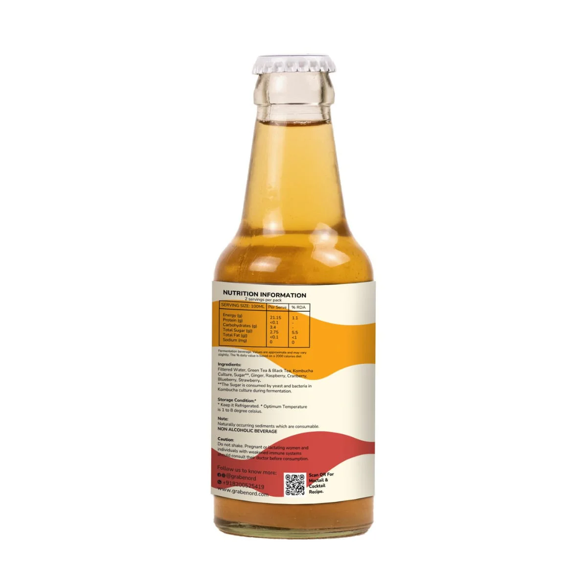Kombucha Ginger Berry, 200ml - Image 3
