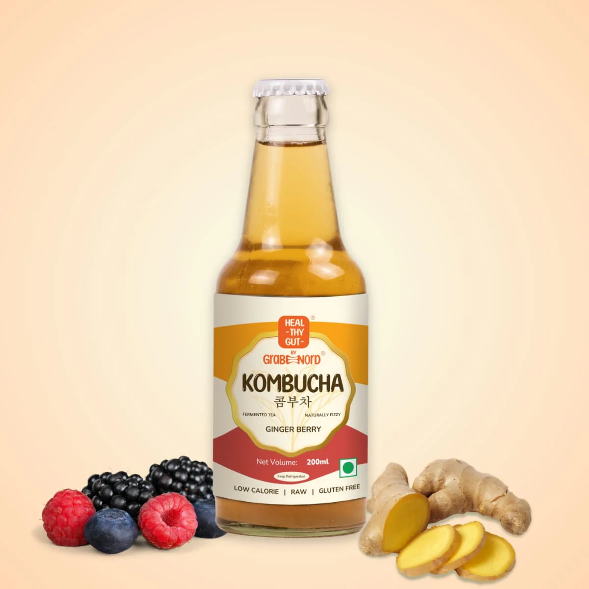 Kombucha Ginger Berry, 200ml - Image 6