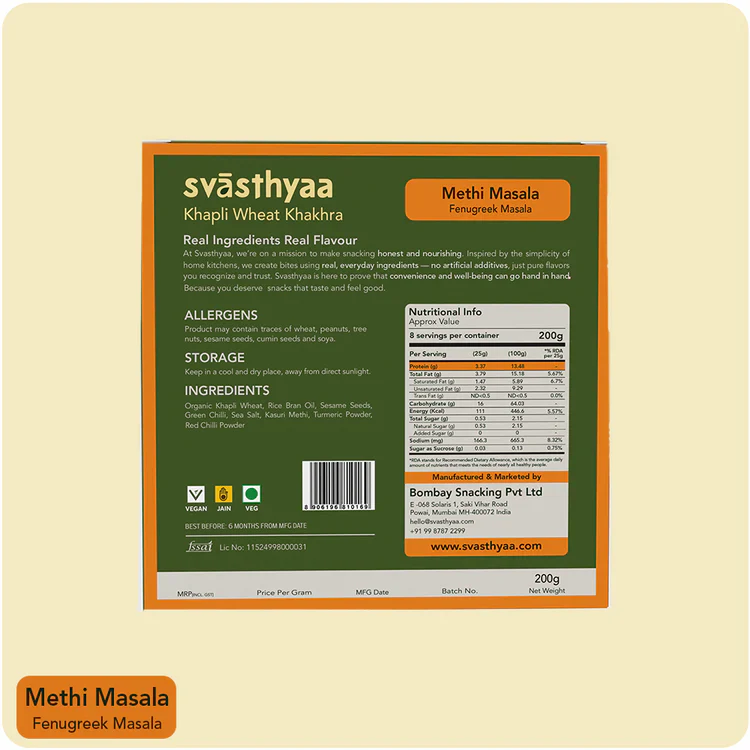 Methi Masala I Khapli Wheat Khakhra, 200g - Image 8