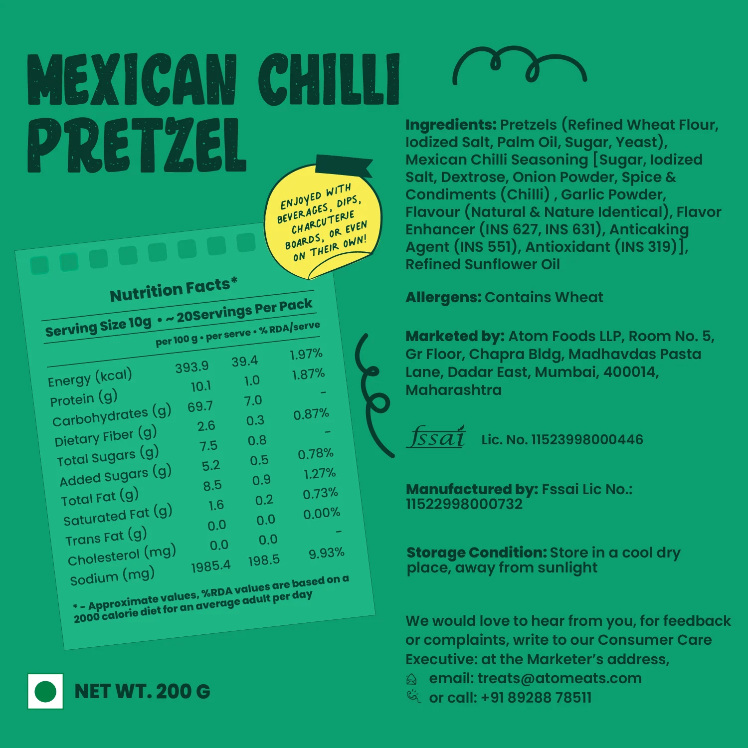 Mexican Chilli Pretzels, 200g (Baked Crunchy Snack, Spicy & Tangy Mexican Style Flavor, On-the-Go Snack) - Image 7
