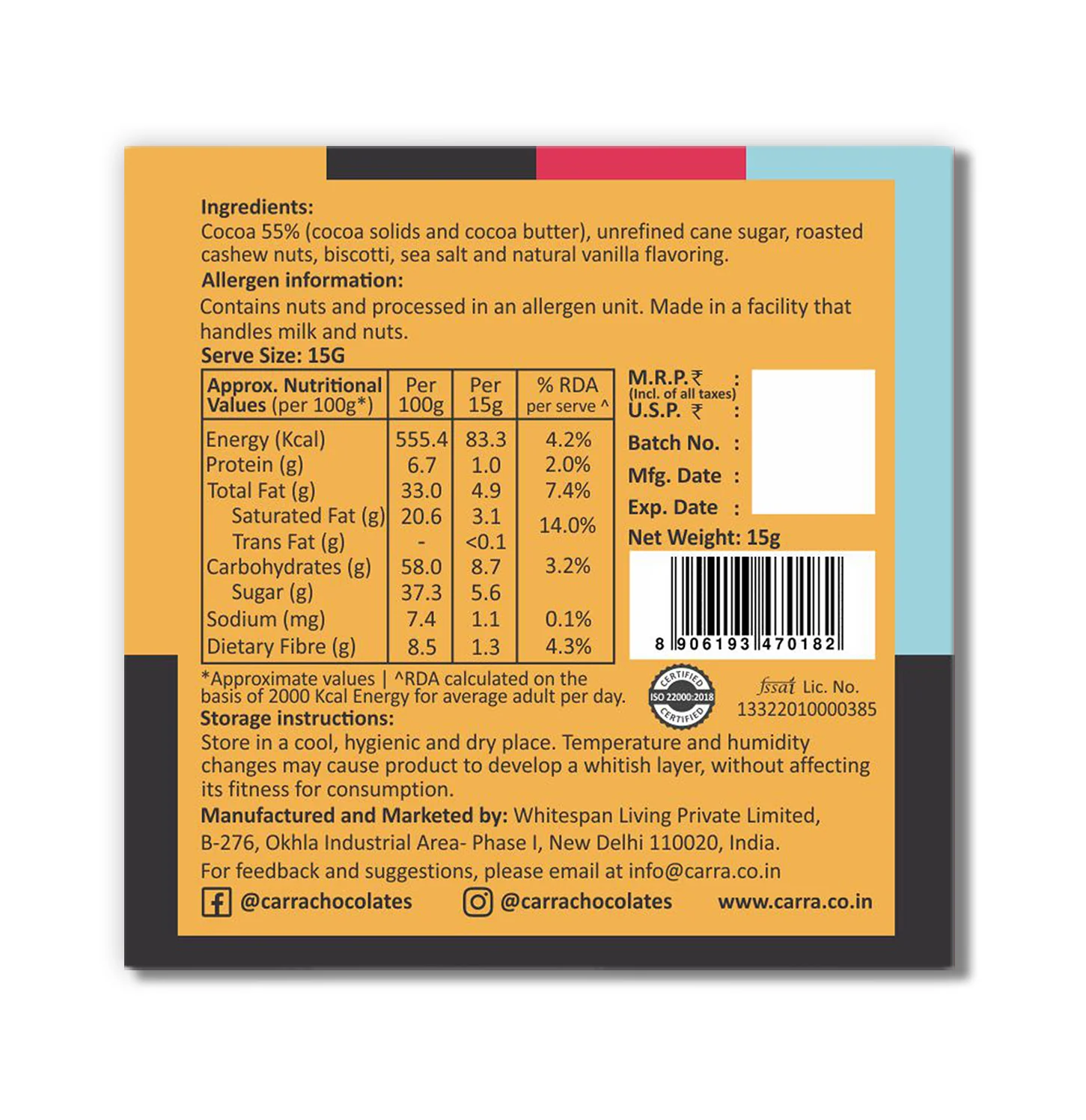 Miniature Chocolate Bars, 120g - Gifting box of 8 combo bars (8x15gm) - Image 6