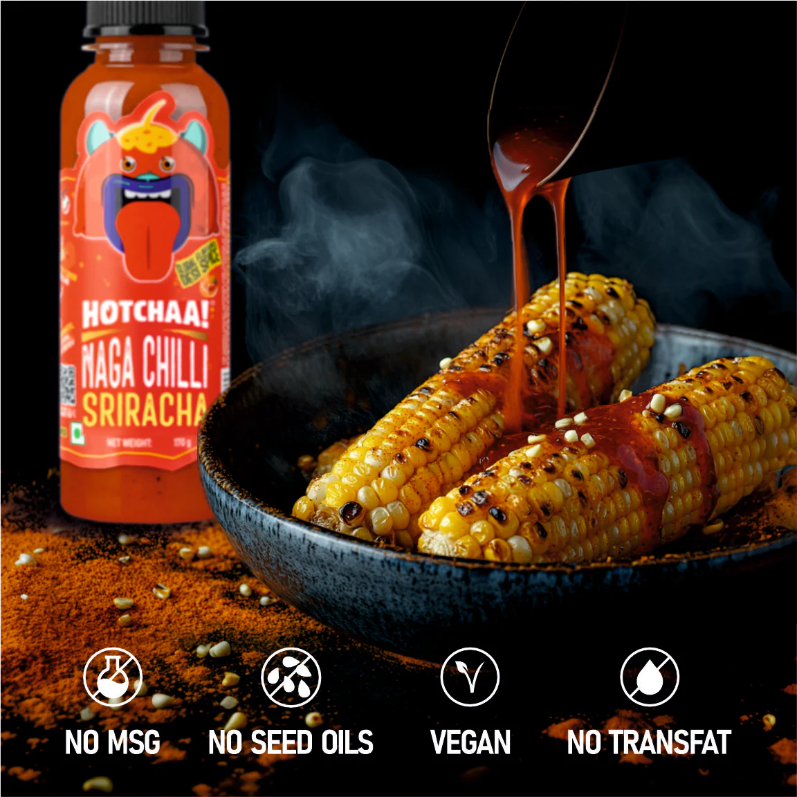 Naga Chilli Sriracha Sauce, 170g (Made of Smoky, Tangy and Spicy Flavour , NO MSG, No Oil, Vegan) - Image 9