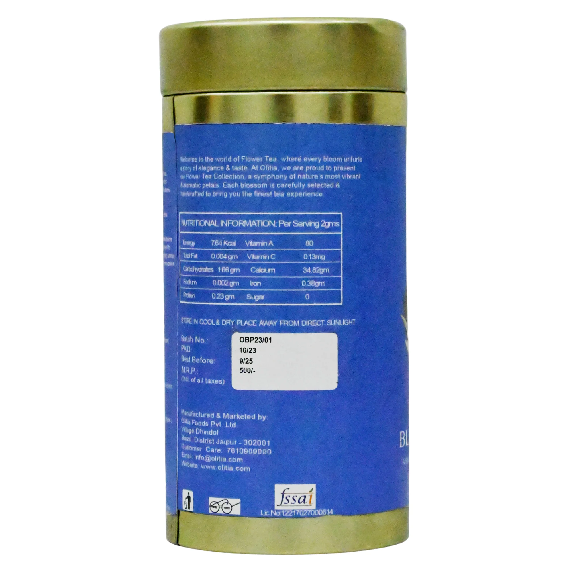 Olitia Olive Butterfly Blue Tea, 65g (Tin Packing) - Image 3