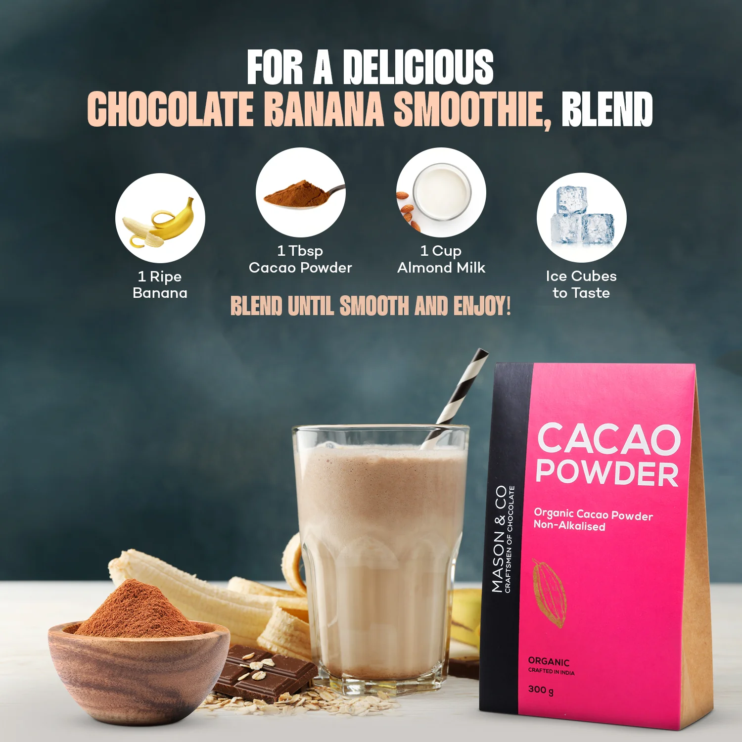 Organic Cacao Powder, 300g | Non-Alkalised | Raw | Vegan | Artisanal Indian Cacao | Single-Origin - Image 7