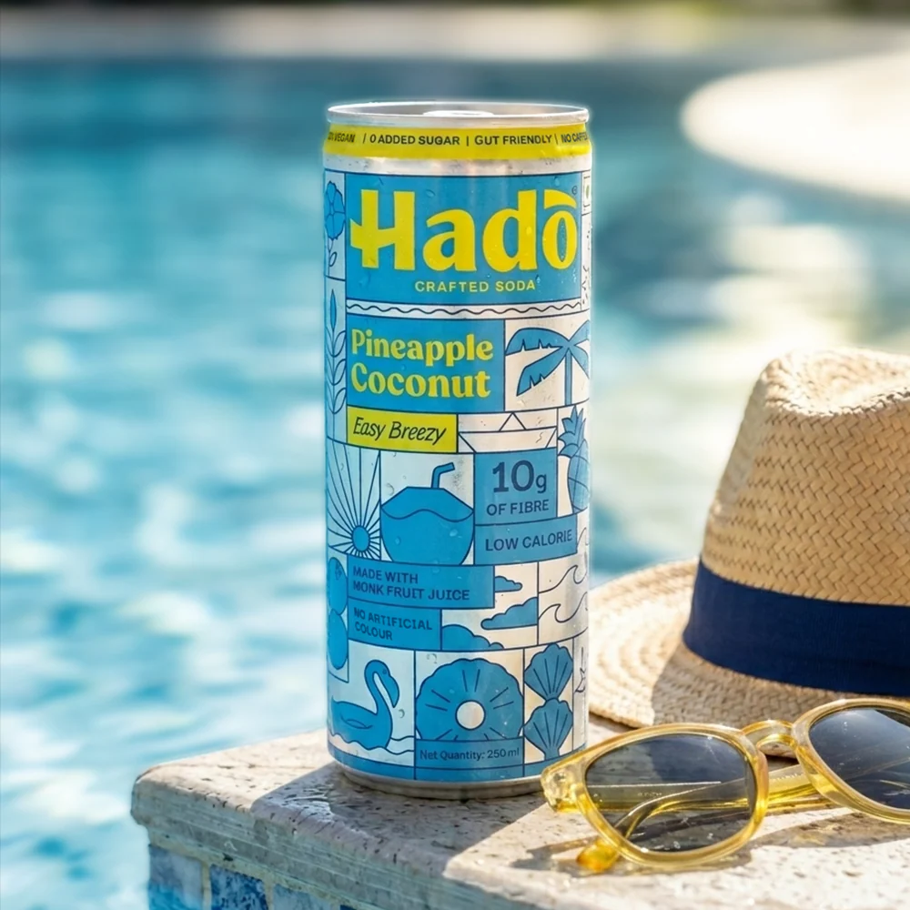 Hadō Pineapple Coconut Crafted Soda, 250ml x 4 (10g Fibre, Zero Added Sugar) - Image 6