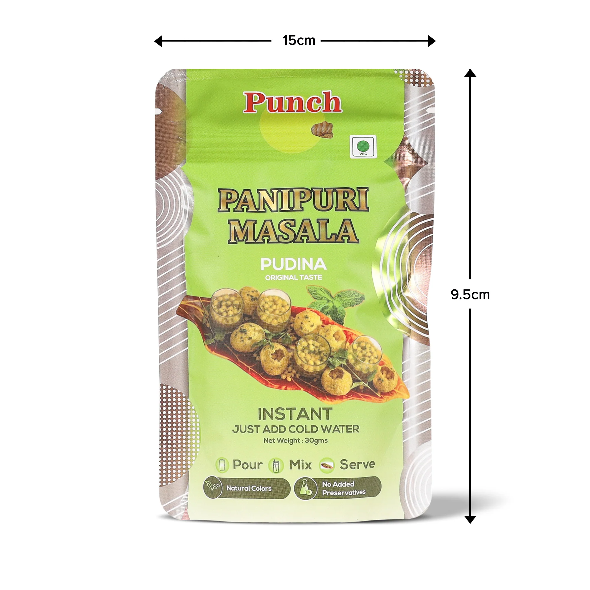 Panipuri Masala Pudina, 30g (Instant Pani Puri Masala Mix | Classic Mint (Pudina) Flavour | Just Add Water | Natural Colours | No Added Preservative) - Image 5