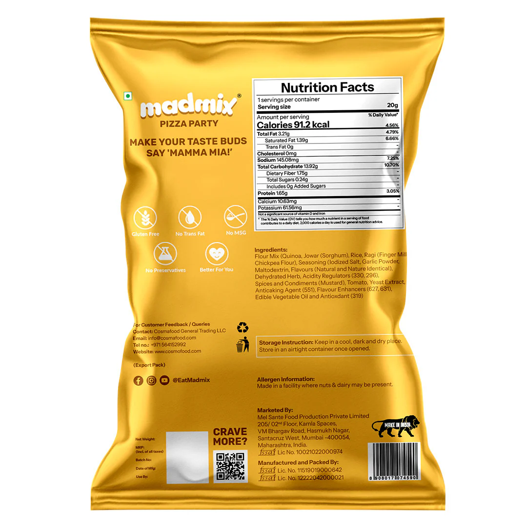 Quinoa Millet Puffs Pizza Party, 50g - Image 2
