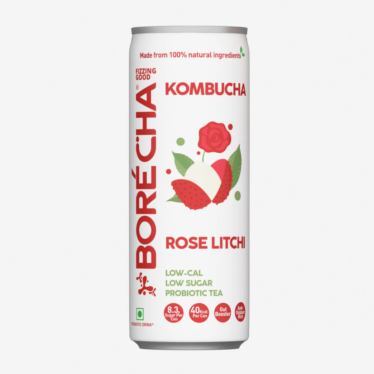 Rose Litchi Probiotic Kombucha, 300ml