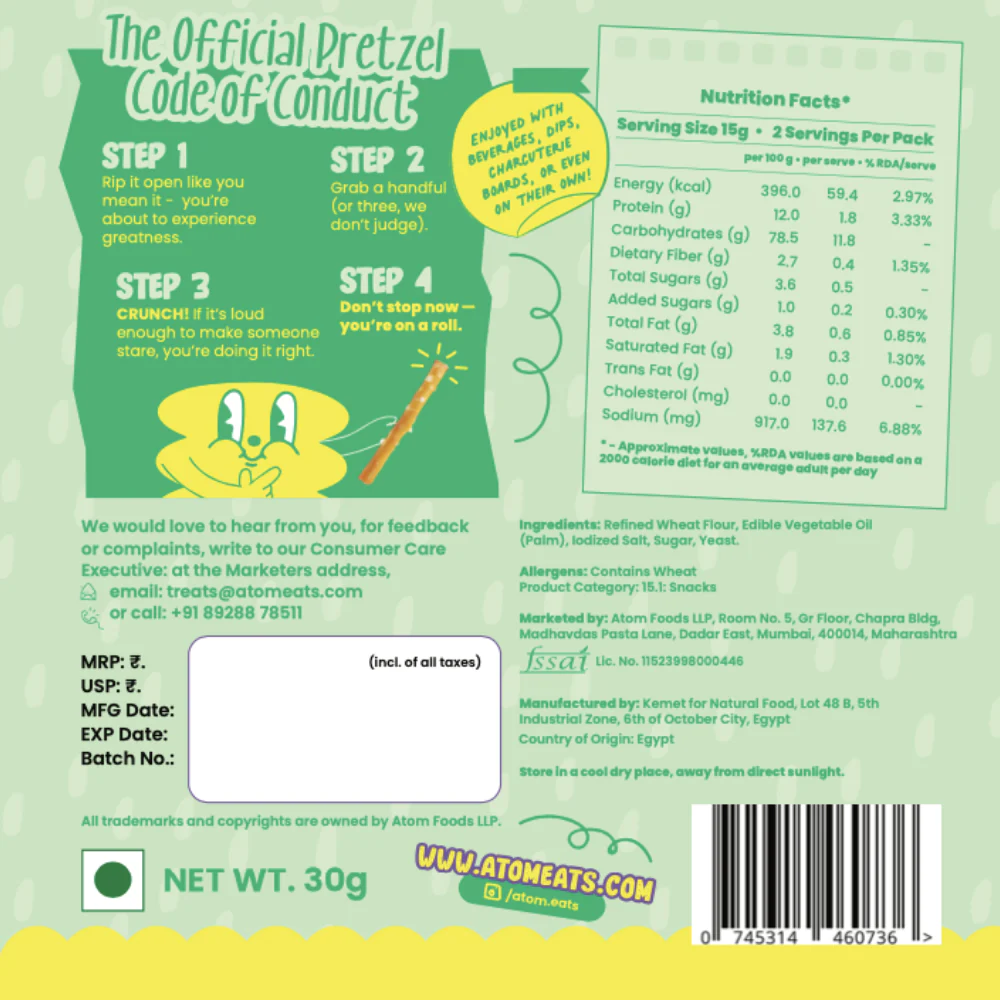 Salted Pretzel Mini Sticks,30g (Baked Crunchy Snack | Low Oil | Classic Salted Pretzel Sticks) - Image 9