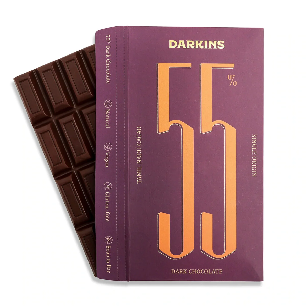Single Origin 55% Dark Chocolate from Tamilnadu, 65g - Image 3