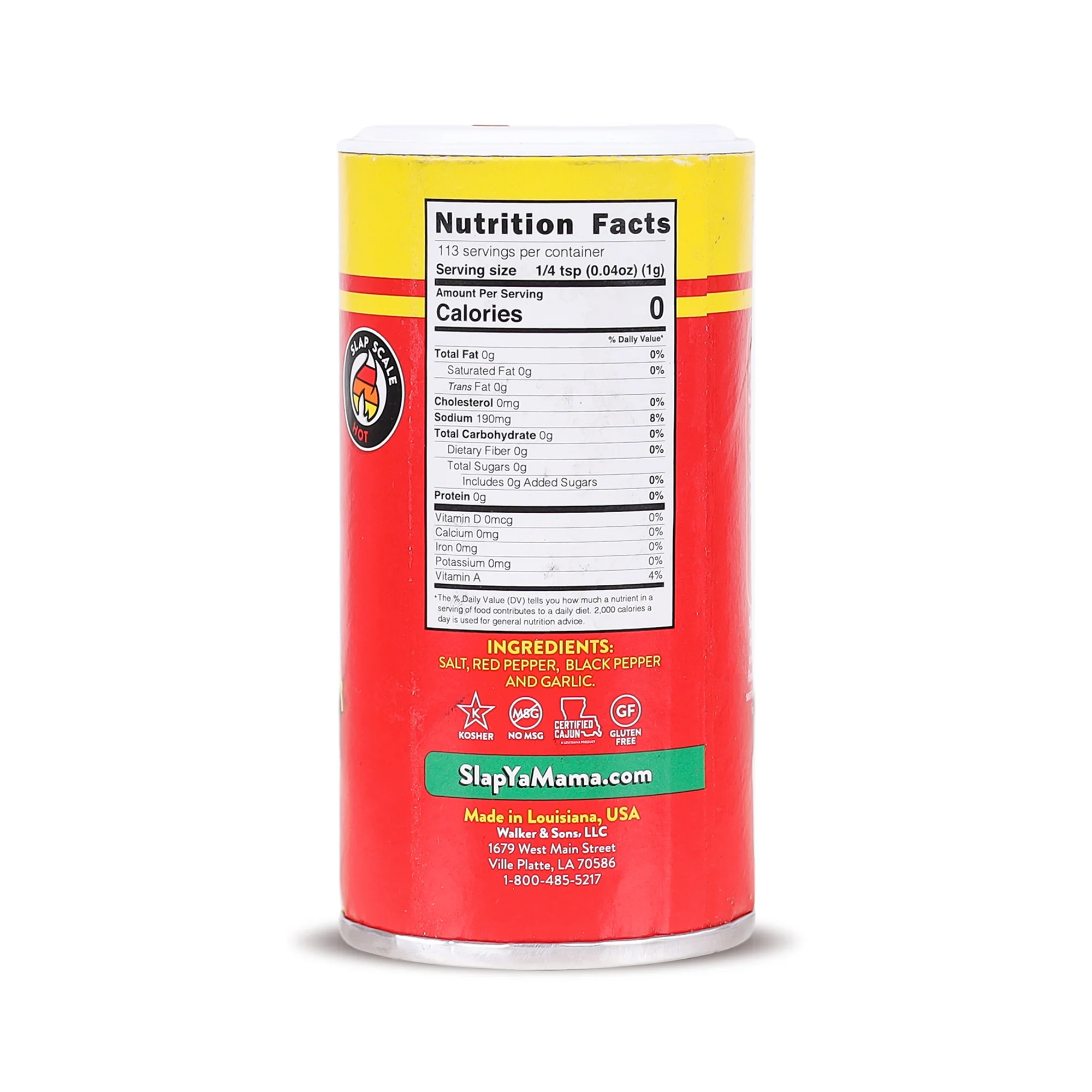 Slap Ya Mama Hot Cajun Seasoning, 113g (Spicy Louisiana-Style Cajun Spice Mix for Everyday Cooking, No MSG, Gluten-free) - Image 3