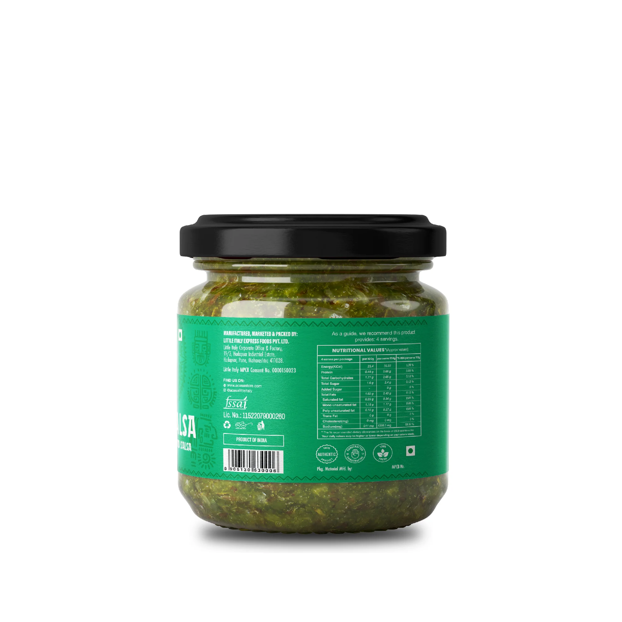 Spicy Green Salsa by Little Italy, 200g - Image 2