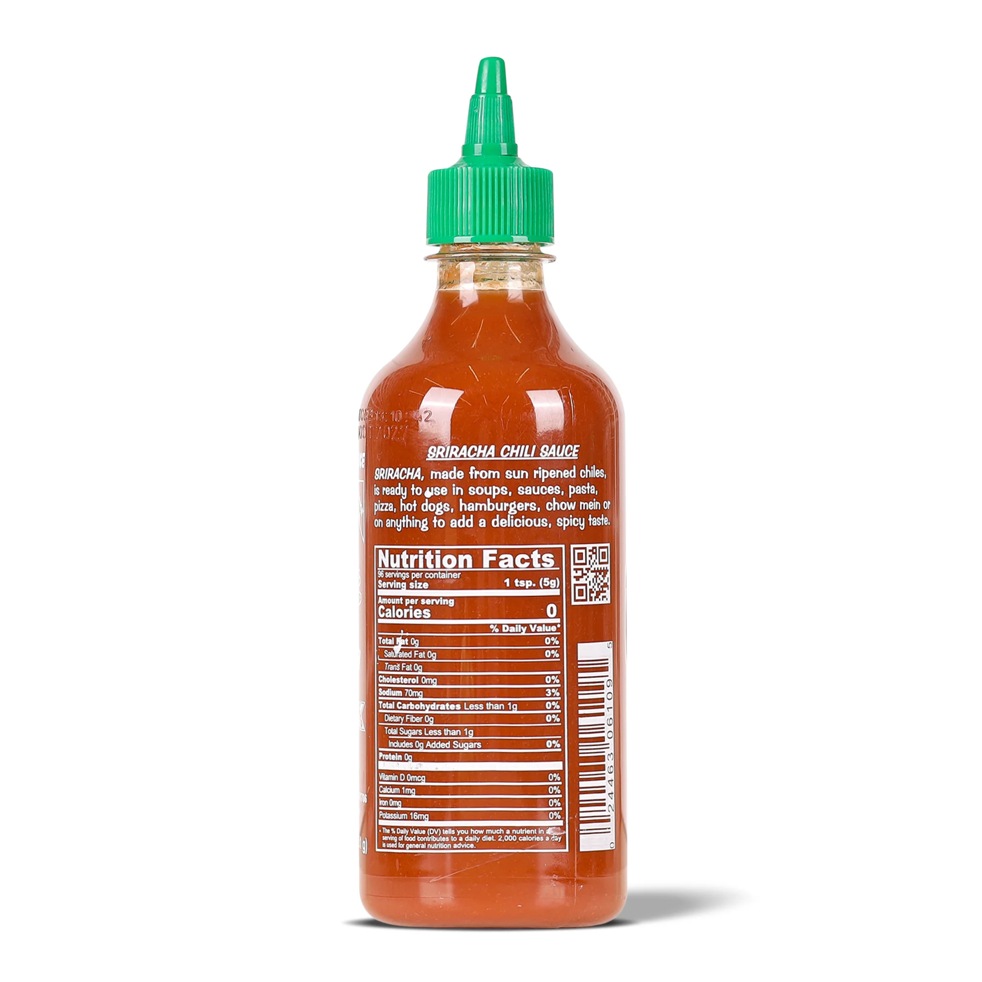 Huy Fong Foods Sriracha Hot Chili Sauce, 481g (Made with Sun-Ripened Chilies & Garlic, Spicy Dipping, Cooking & Marinade Sauce, No Artificial Colours or Flavourings) - Image 3