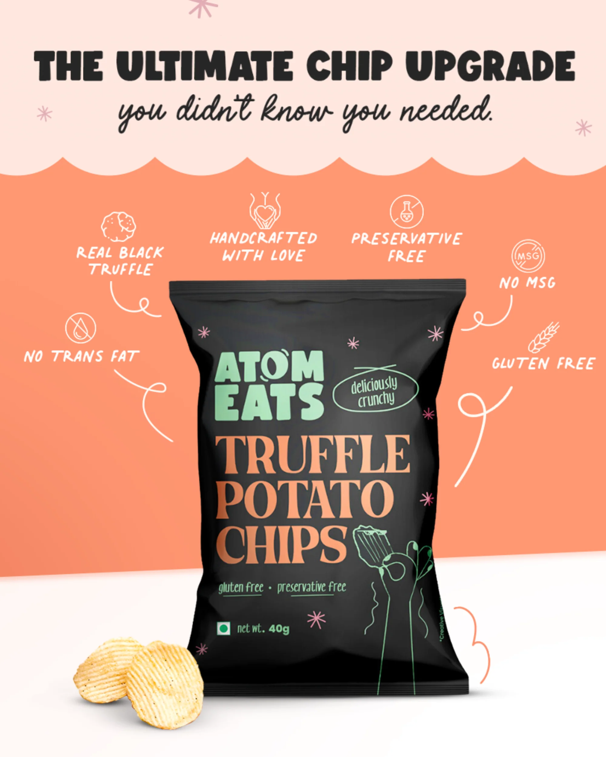 Truffle Ruffled Potato Chips,40g (Gourmet Flavoured Chips, Rich Truffle Seasoning, Crunchy Ruffled Cut) - Image 10