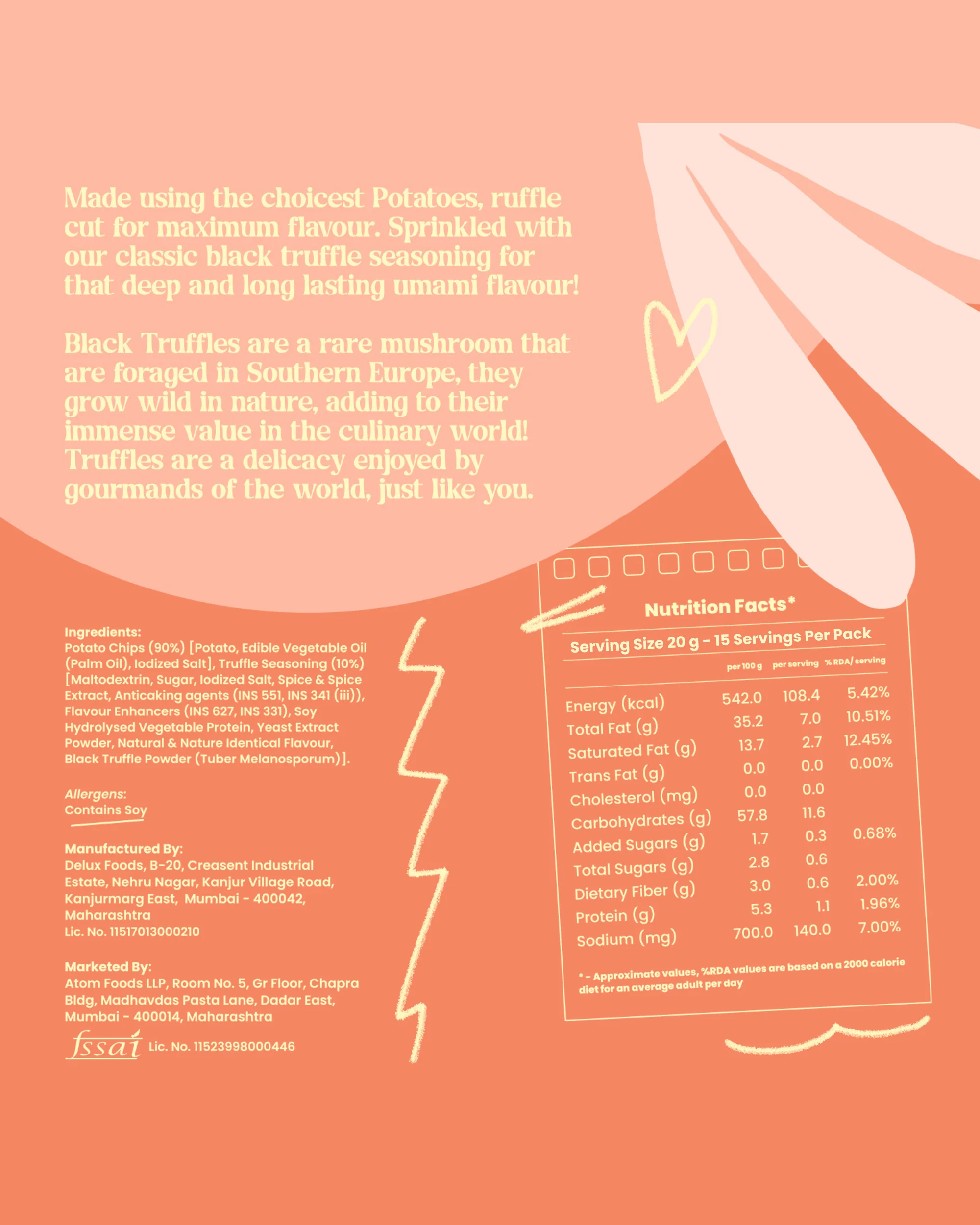 Truffle Ruffled Potato Chips,40g (Gourmet Flavoured Chips, Rich Truffle Seasoning, Crunchy Ruffled Cut) - Image 9