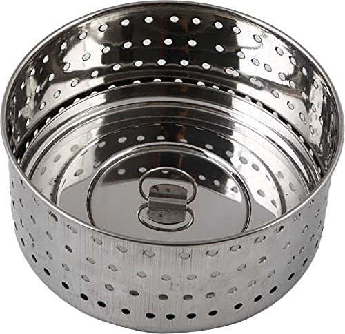 100% Stainless Steel Paneer/Stainer Mould with Top Press Lid, 350 ml, Size 2