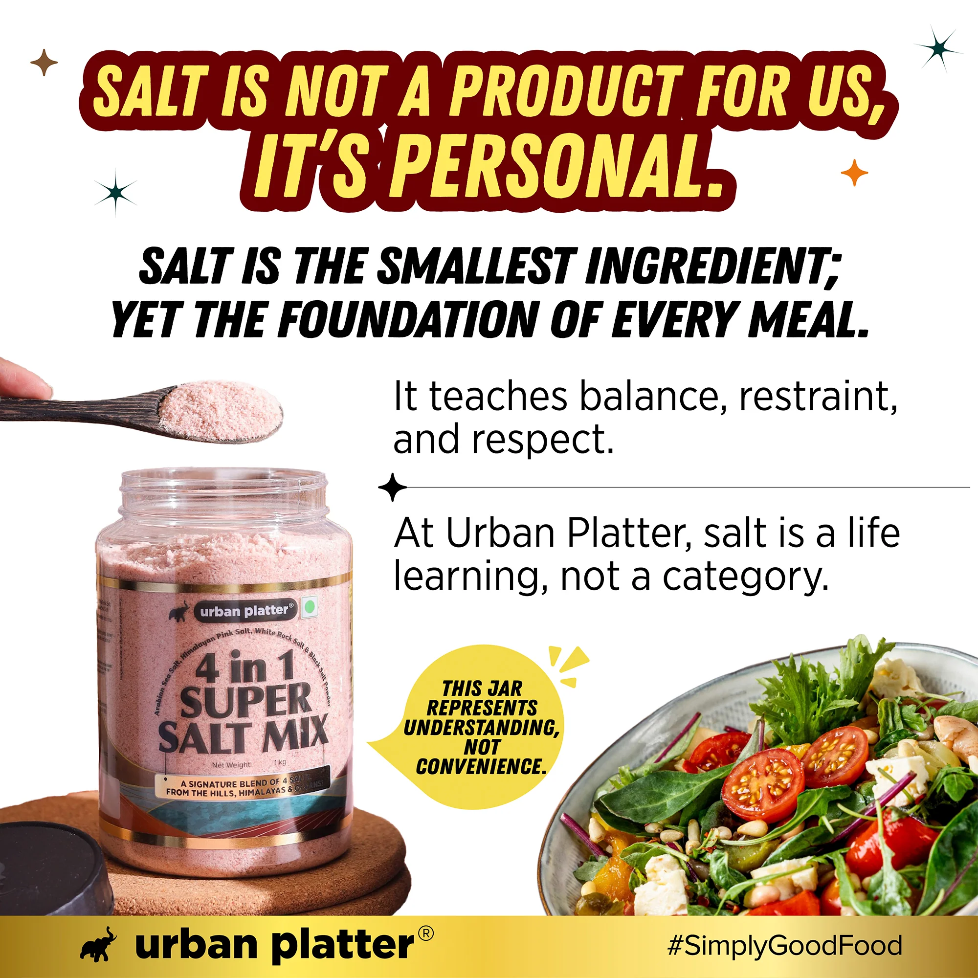 4 in 1 Super Salt Mix, 1kg (Pink Himalayan Salt, White Rock Salt, Black Salt & Arabian Sea Salt | Signature Blend of Origin Salts | Everyday Cooking Essential) - Image 9