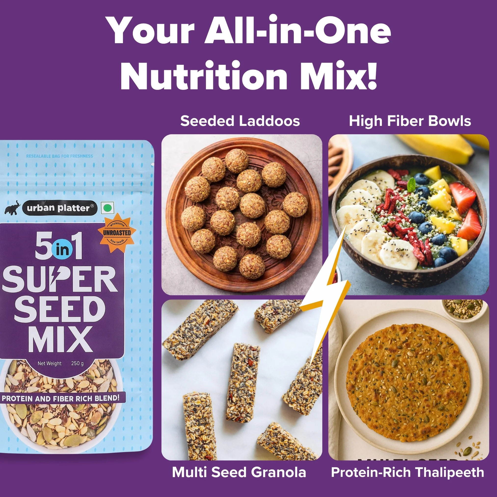 Unroasted 5-in-1 Super Seed Mix, 250g (High Protein & Fiber | Pumpkin, Sunflower, Watermelon, Sesame & Flax Seed Blend | Raw & Ready-to-Eat Superfood Snack) - Image 10