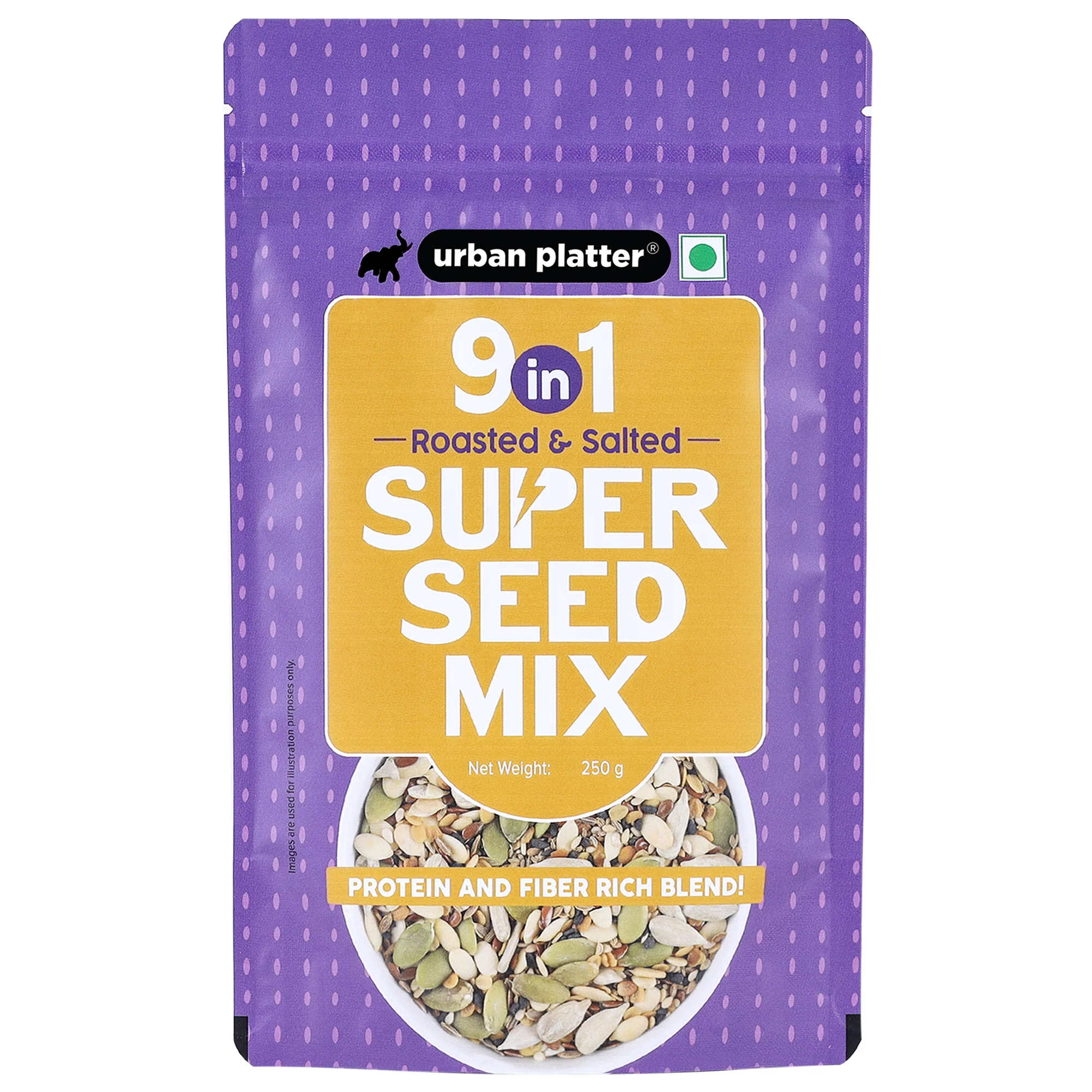 9-in-1 Super Seed Mix, 250g (Roasted and Salted | Sunflower | Watermelon | Flax | Pumpkin | White and Black Sesame | Split Coriander | Dill | Carom)