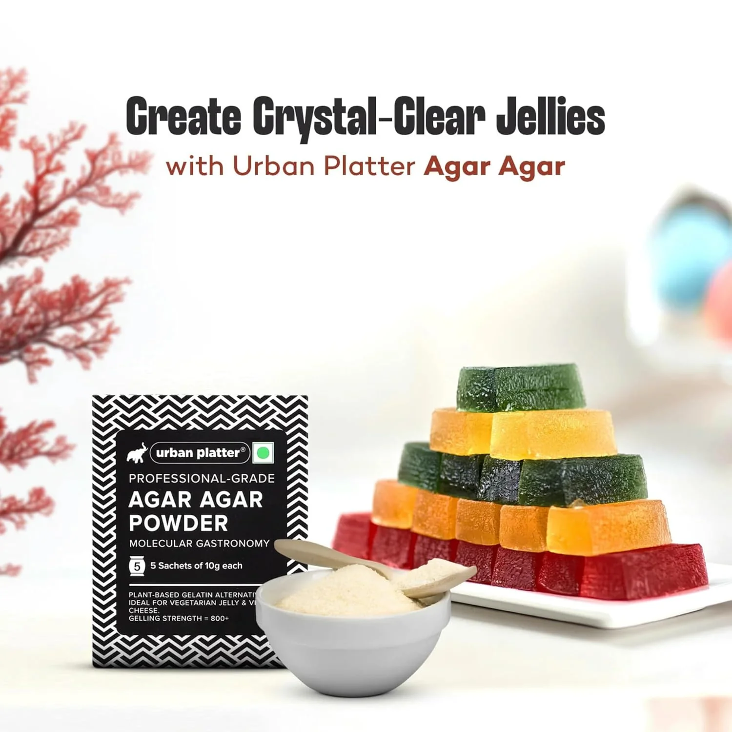 Agar Agar Powder, 100g (Superior Gelling Strength | Plant-Based Gelatin Alternative | Jellies, Desserts, Molecular Gastronomy) - Image 3