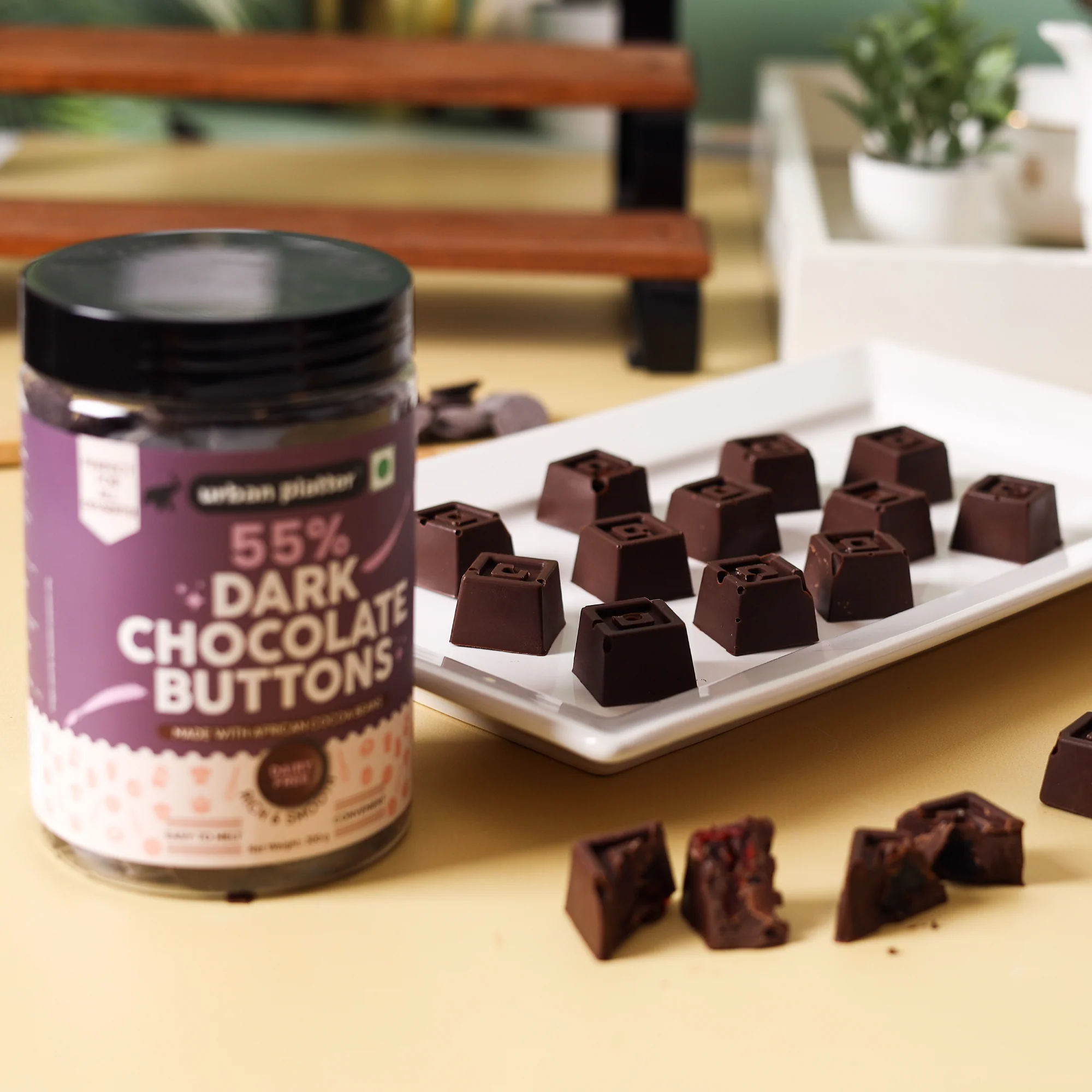 All Natural, Dairy-Free and 55% Cocoa Dark Chocolate Buttons, 300g - Image 6