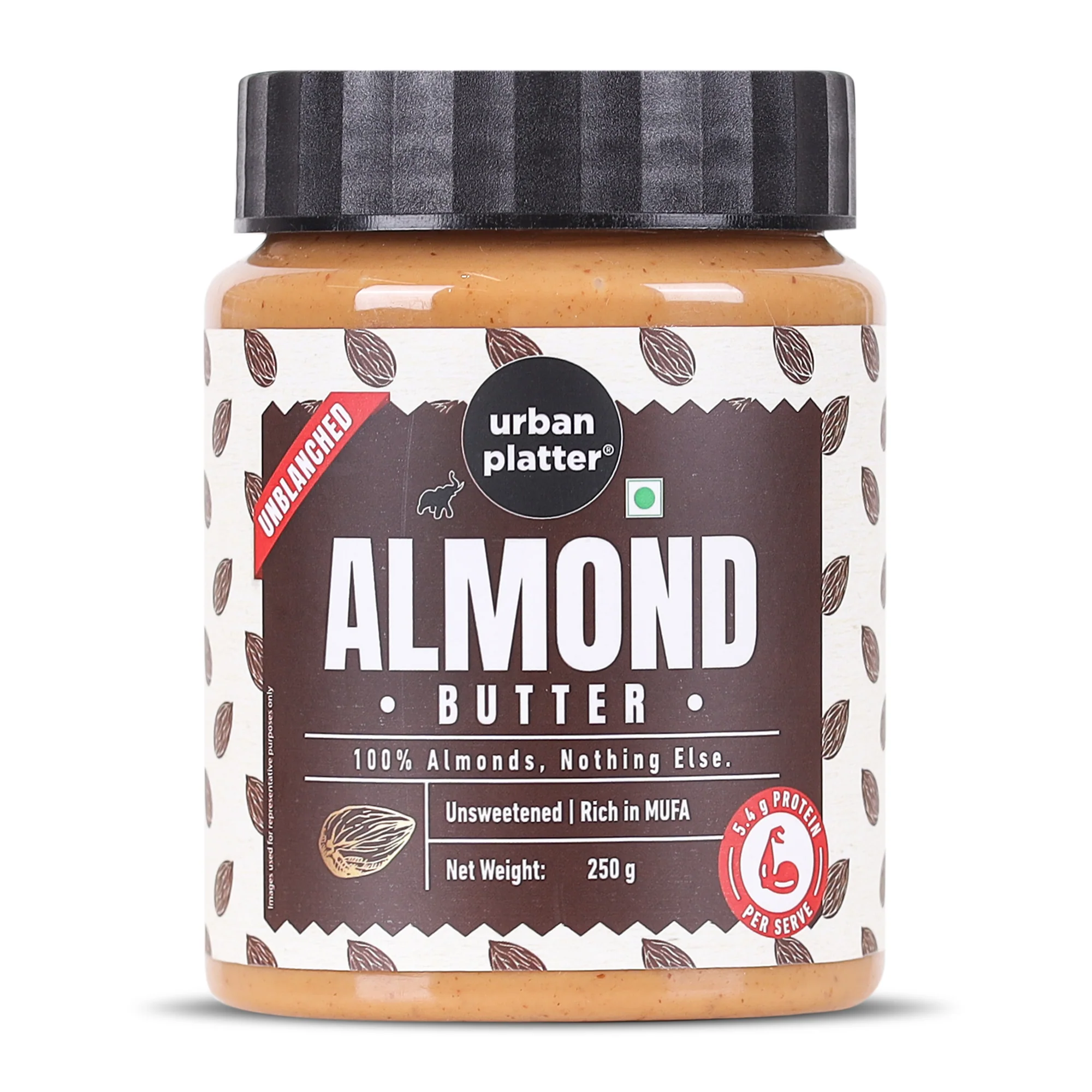 Almond Butter (With Skin) (Bold Nutty Flavour | Single Ingredient | Keto-Friendly | Unblanched Paste)