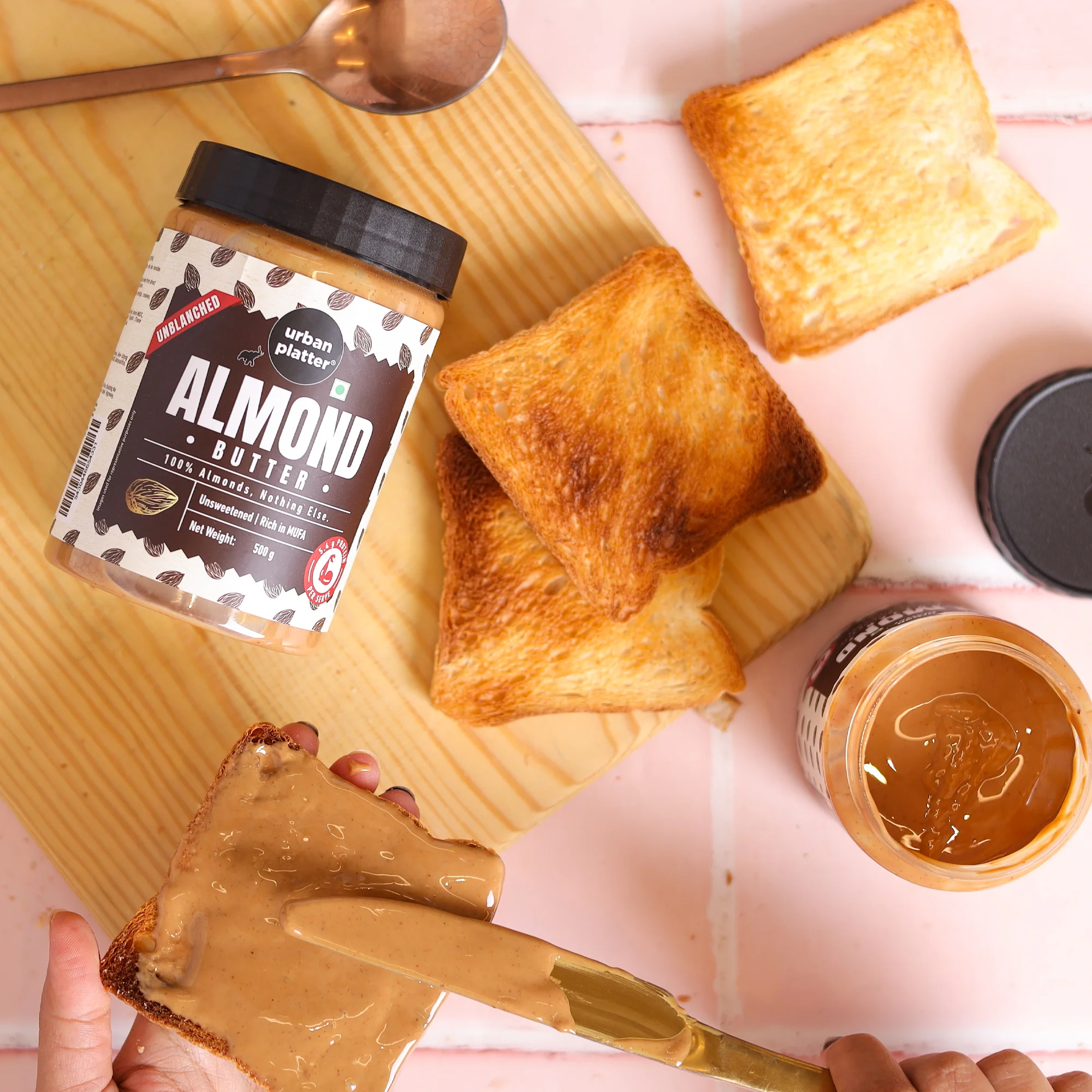 Almond Butter (With Skin) (Bold Nutty Flavour | Single Ingredient | Keto-Friendly | Unblanched Paste) - Image 6