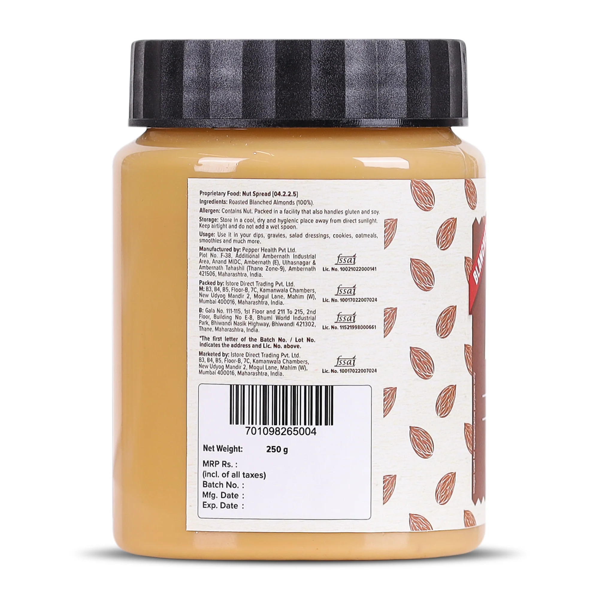 Almond Butter (Without Skin) (Nutty Flavour | Single Ingredient | Keto-Friendly | Blanched Paste) - Image 3
