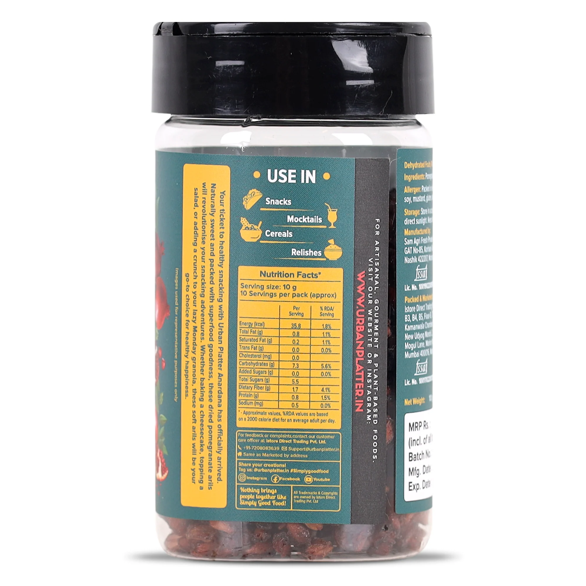 Anardana, 100g [Dried Pomegranate Arils, Healthy Snacks, Naturally sweet, Superfood goodness] - Image 3