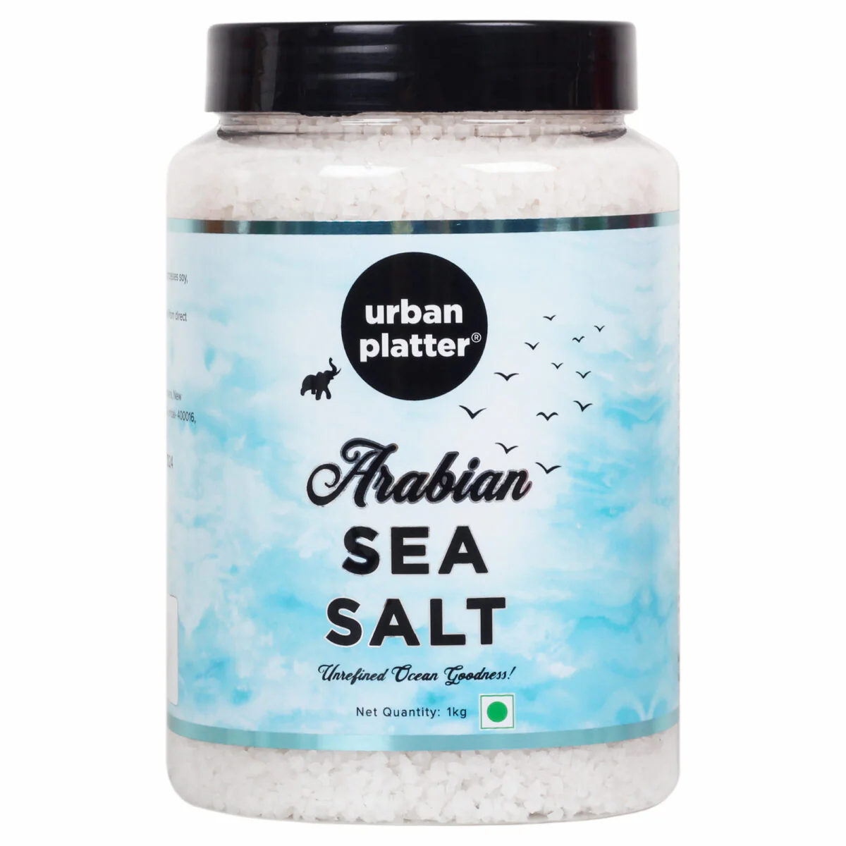 Arabian Sea Salt Crystals Jar, 1Kg [Unrefined | Non-iodised | Impurity Free | Optically sorted | Natural Sea Salt | Use for pickling, scrubs, Herbal infusions]